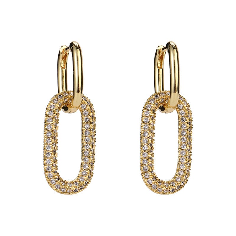 Women's Earrings Vintage-Inspired Copper Zircon Earrings - Minimalist Geometric Dangle Earrings