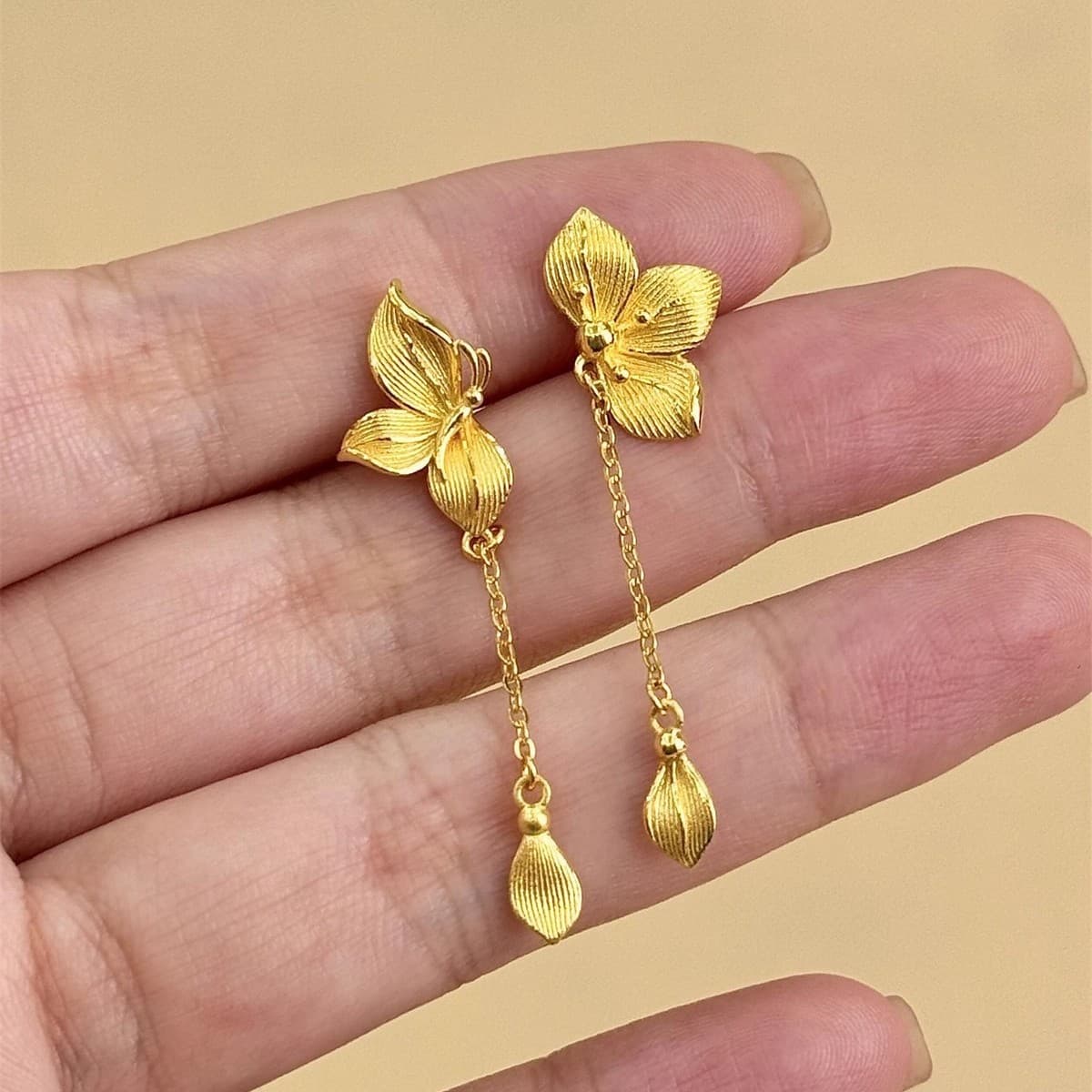 High-Value Versatile New Chinese Style Butterfly Tassel Earrings For Women, Light Luxury High-End Earrings, Niche Design