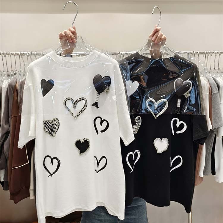 Large Version Short Sleeved T Shirt Women New Design Round Neck Versatile Medium And Long Ins Top
