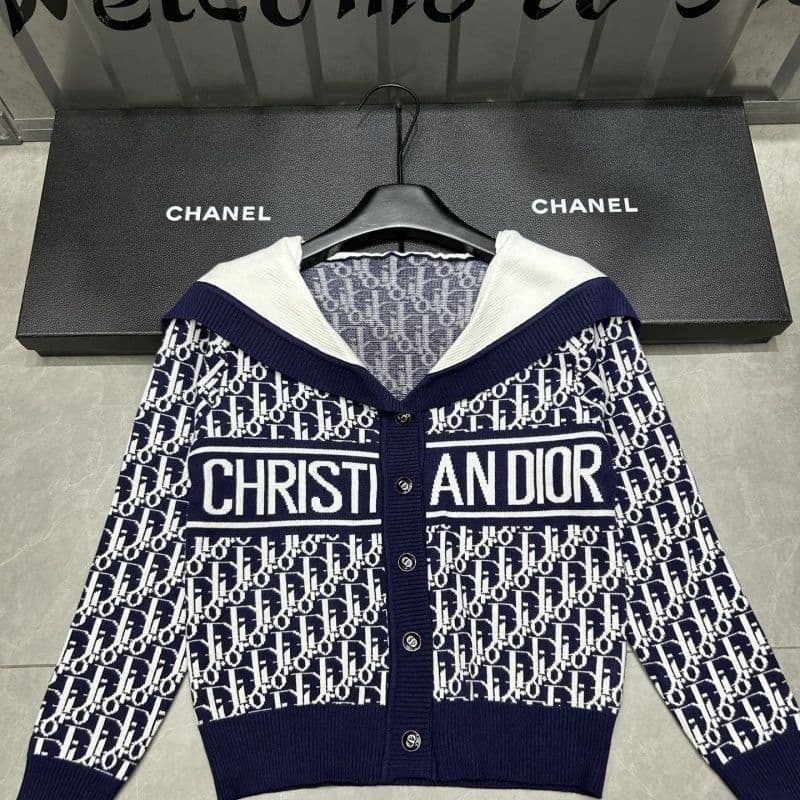 《Promotion du magasin 888659》 Pull en maille à manches longues avec inscription - Cardigan d'été élégant haut de gamme bleu marine