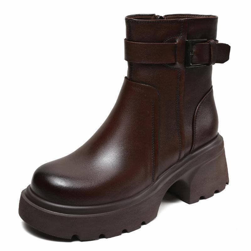 Bottines Martin en cuir souple véritable pour femme, automne-hiver, doublées polaire, chaudes, style coréen, polyvalentes, petites et légères.