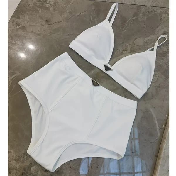Femmes maillot de bain une pièce avec coussinets ensemble Bikini Push Up bandoulière lettres maillots de bain maillot de bain noir