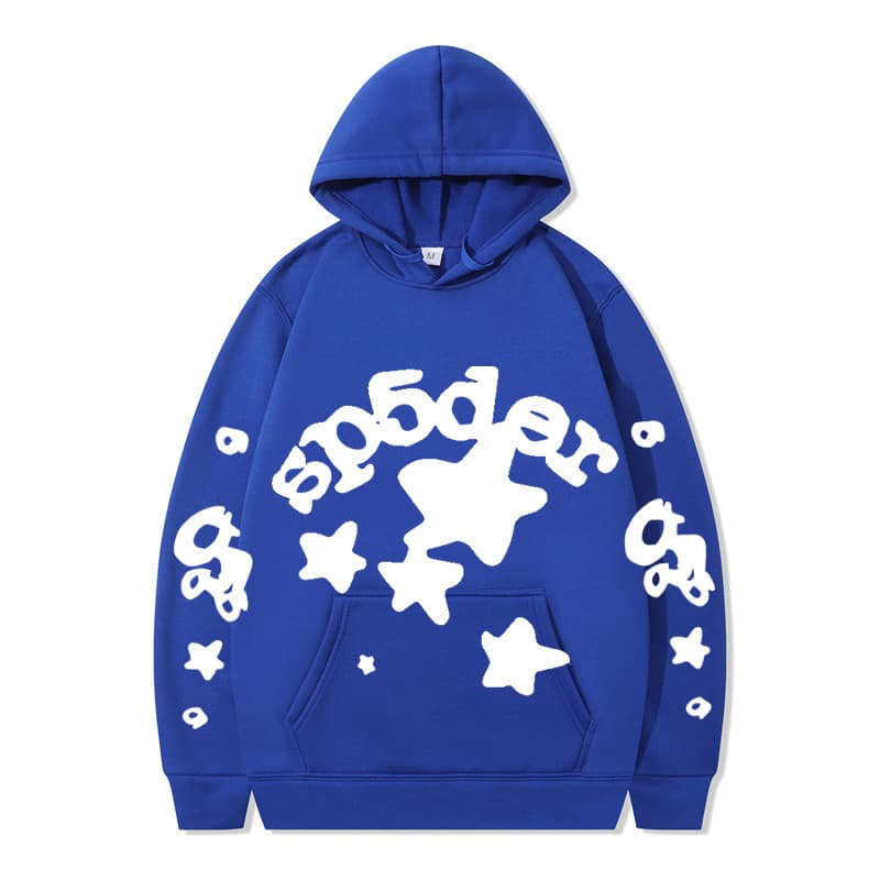 Sweat à capuche unisexe SP5DER imprimé toile d'araignée, marque tendance européenne et américaine, grandes tailles, coupe ample.