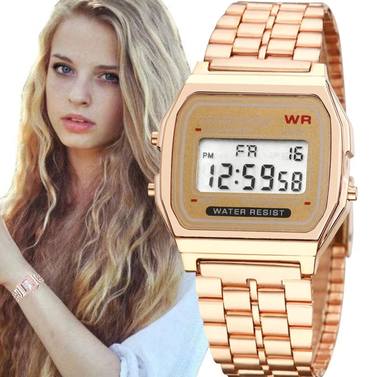 Quartz Watches Alarm Clock Electronic Watch Junior High School Student Watch Male Trend Teenager Boy Waterproof Luminous Sports Male Mechanical Watch