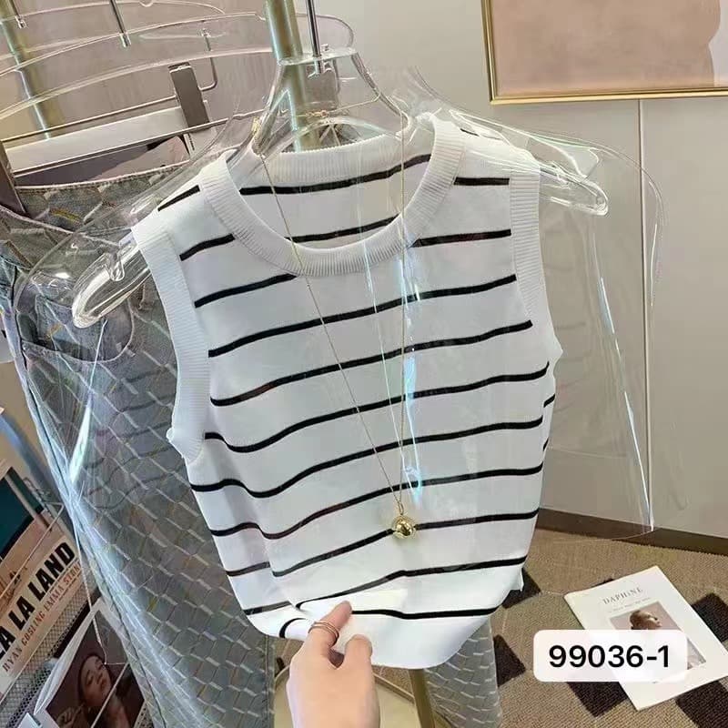 Women's Clothing Summer Short Round Neck Chain Sweater Slim Color Underwear Small Vest Shirt Sleeveless Top