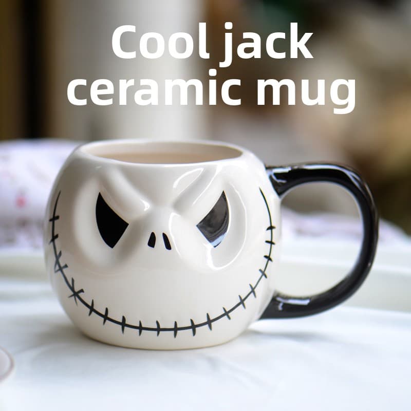 Premium Halloween Jack Cat Trick-or-Treat Ceramic Mug Unique Design Pumpkin Coffee Water Cup