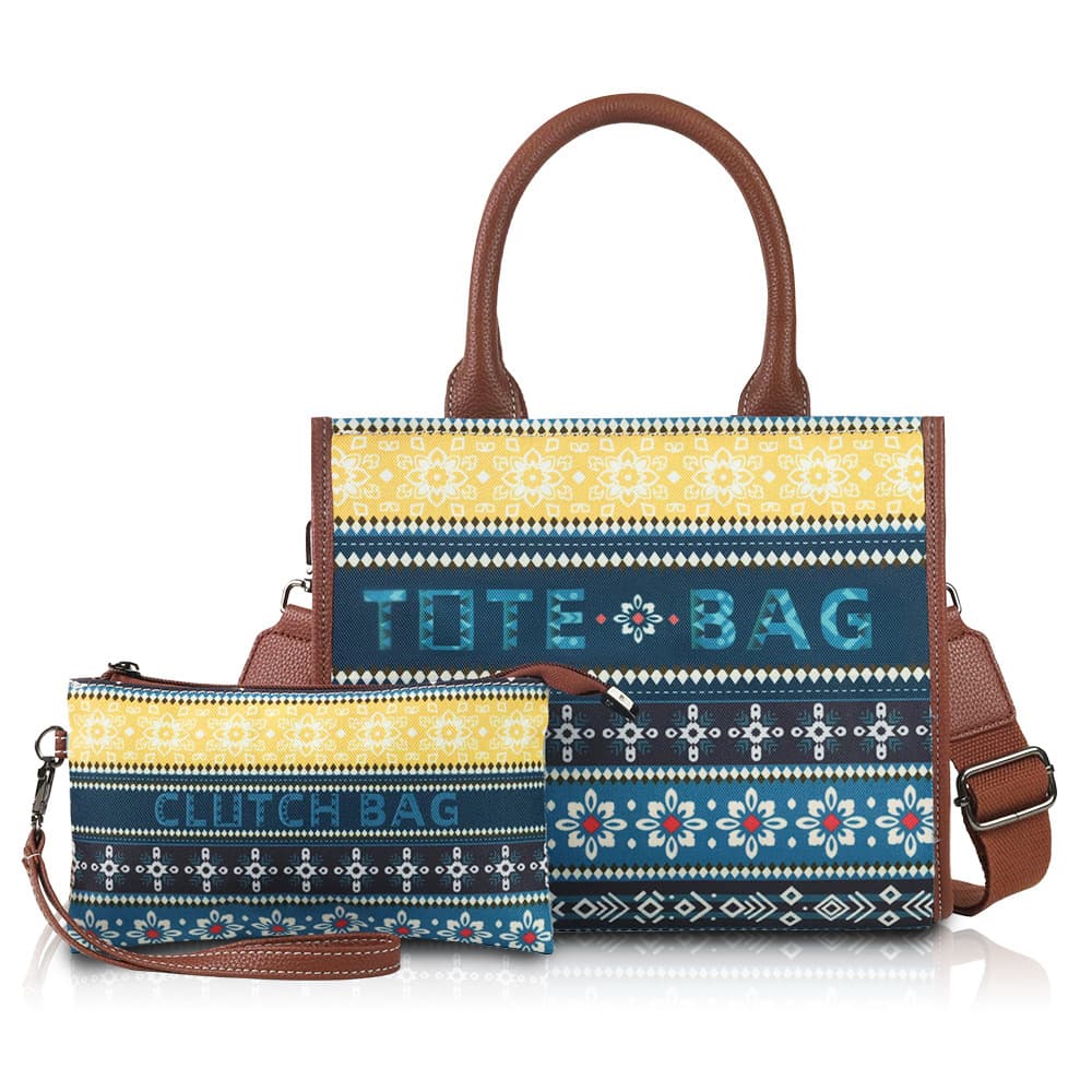 ethnic literary style printed mother and child bag large capacity tote bag storage travel shoulder messenger bag