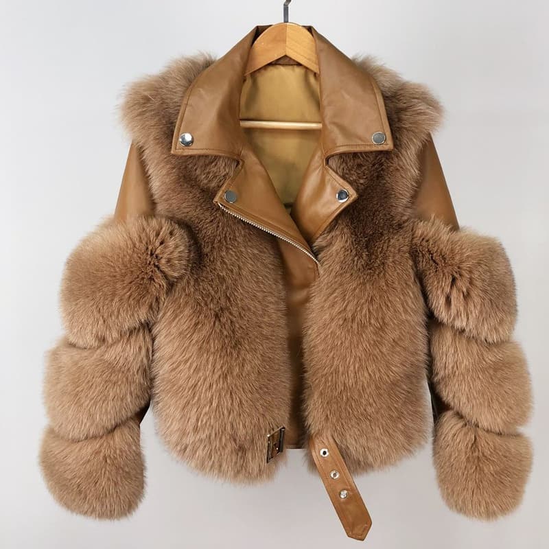 Fox Fur Coat For Women Motorcycle Style Short Style Internet Celebrity Same Style Slimming Fur