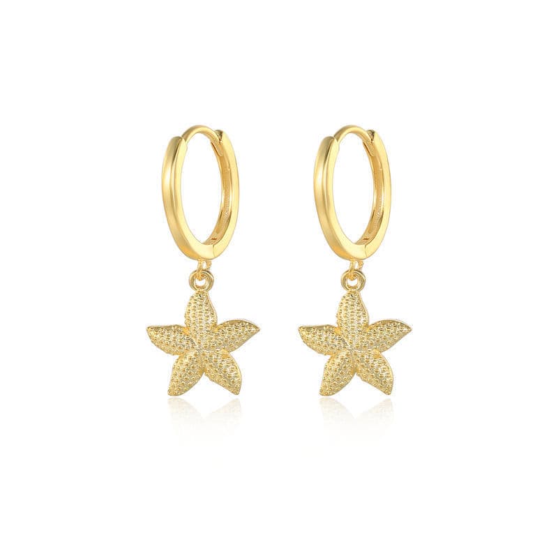 Women's Jewelry Island Style Fashion Earrings New Personality Starfish S925 Silver Needle Sweet Geometric Earrings