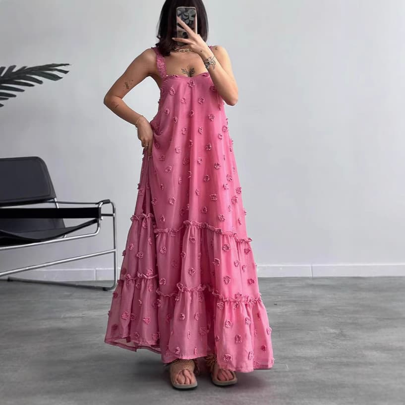 Women's Clothing Fashion Three Dimensional Flower Big Cake Dress