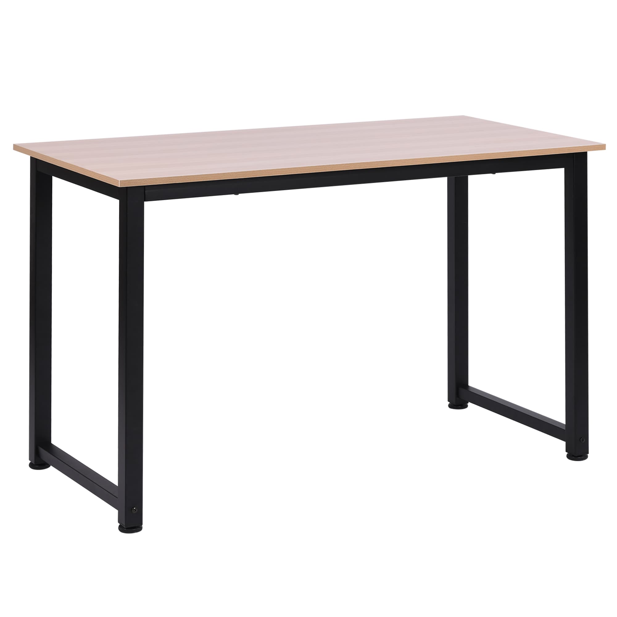 HOMCOM Table d'ordinateur table de salle à manger 120L x 60l x 76H cm chêne et Noir Multifonction Grand Plateau Cadre Robuste en métal