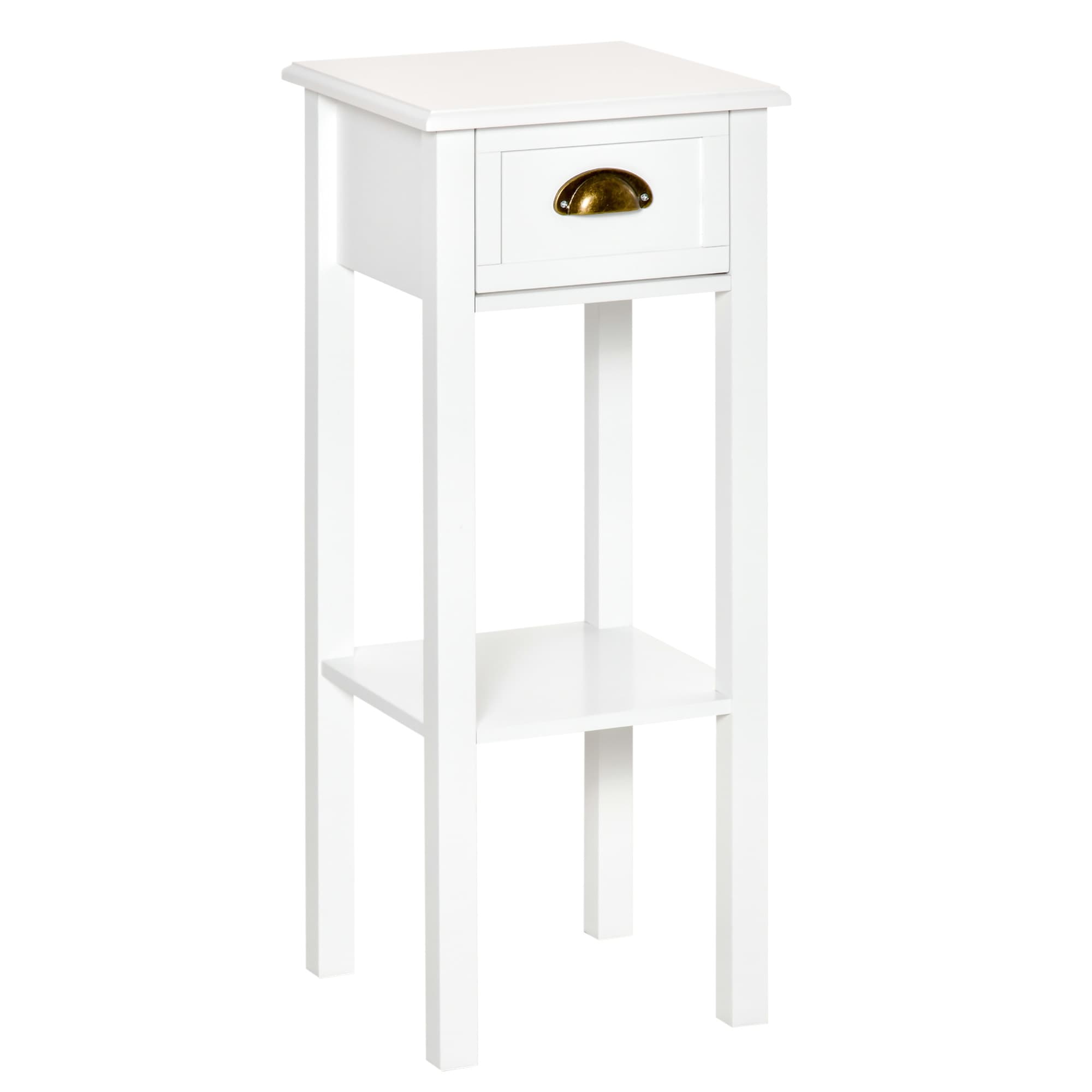 HOMCOM Table d'appoint style moderne 30x30x75 cm blanc
