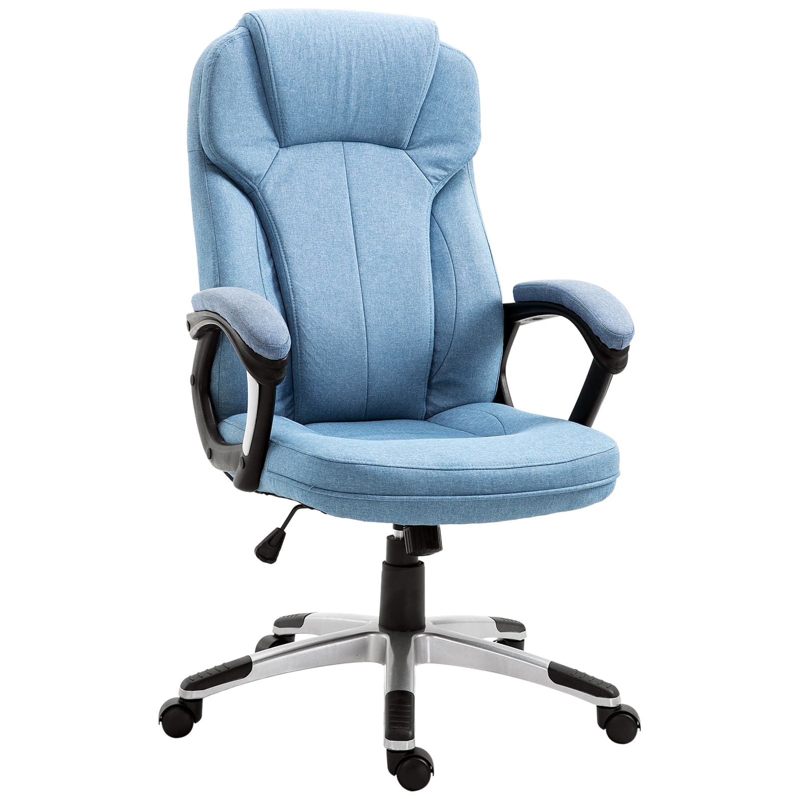 Vinsetto Chaise de bureau pivotante 66x75x112-122 cm Bleu clair