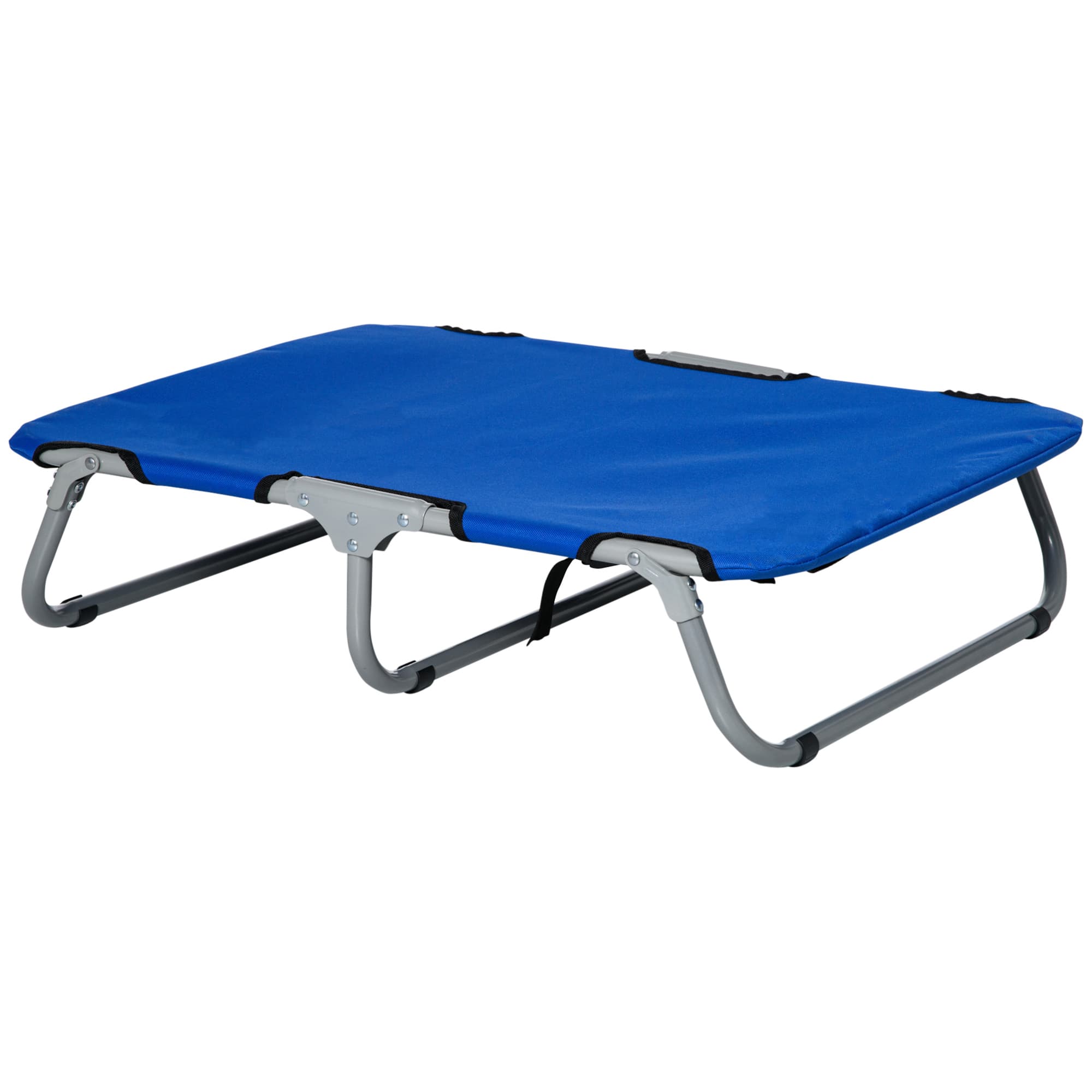 PawHut Lit surélevé pour chien lit de camp animal pliable intérieur extérieur tissu oxford 71 x 58 x 20 cm bleu-AOSOM.fr