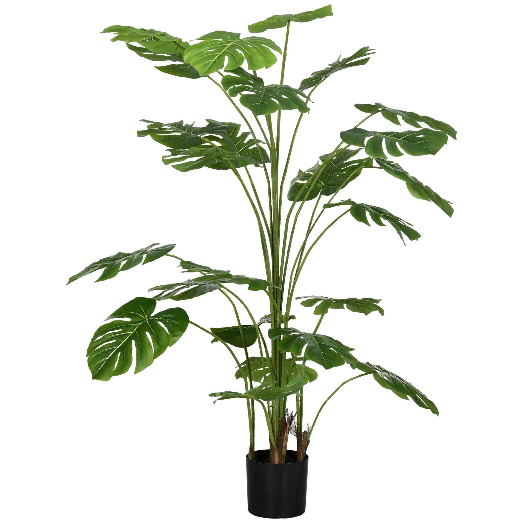 HOMCOM Monstera Deliciosa Artificielle 180cm Vert Décoration Intérieure avec Pot Aosom France