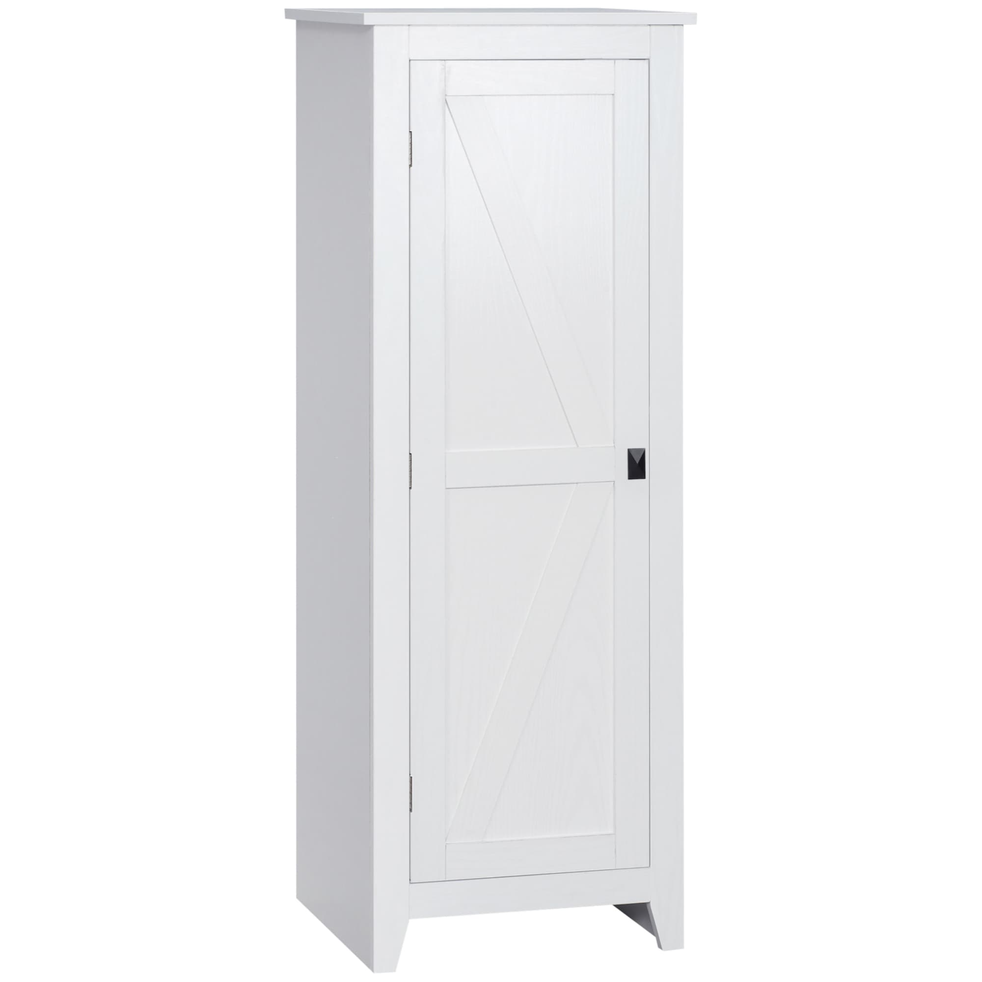 HOMCOM Meuble salle de bain armoire de cuisine compacte style classique avec 3 étagères réglables en hauteur MDF blanc Aosom France