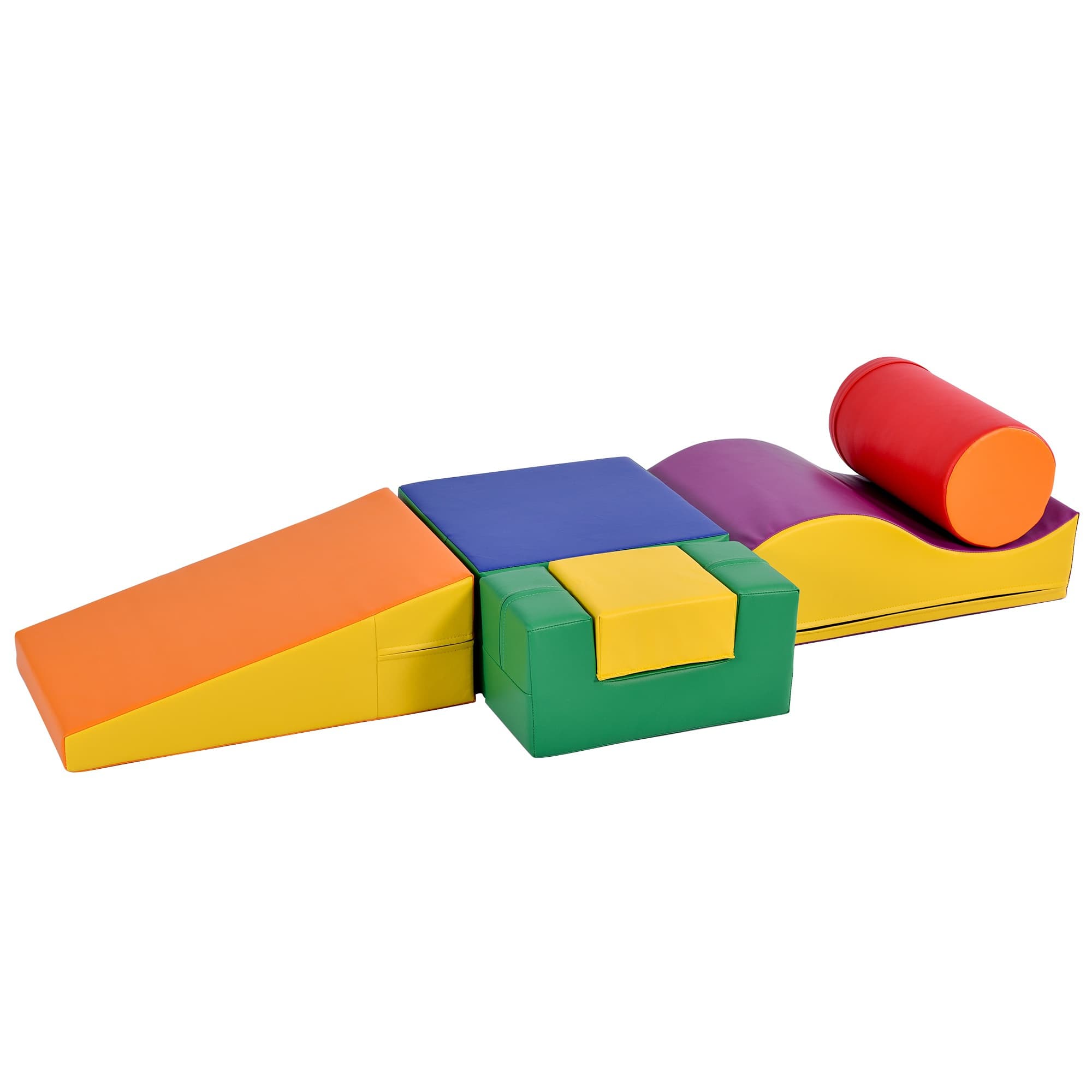 Ensemble de 6 grands blocs de construction pour jouer et grimper avec échelle et toboggan, Bloc construction bébés, Coloré Aosom France