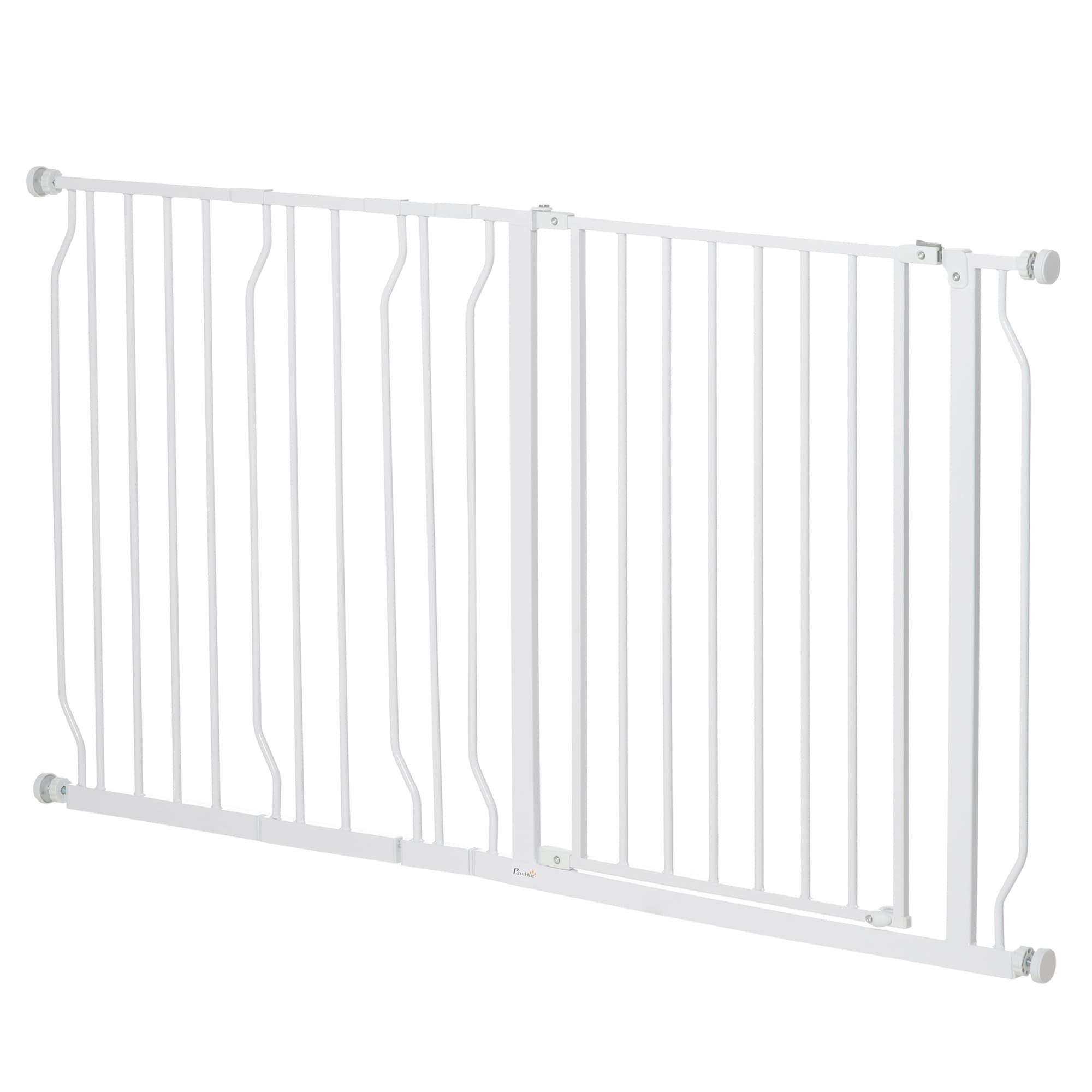 PawHut Lot de 2 barrières de sécurité barrière pour animal domestique longueur réglable escaliers couloirs portes sans perçage