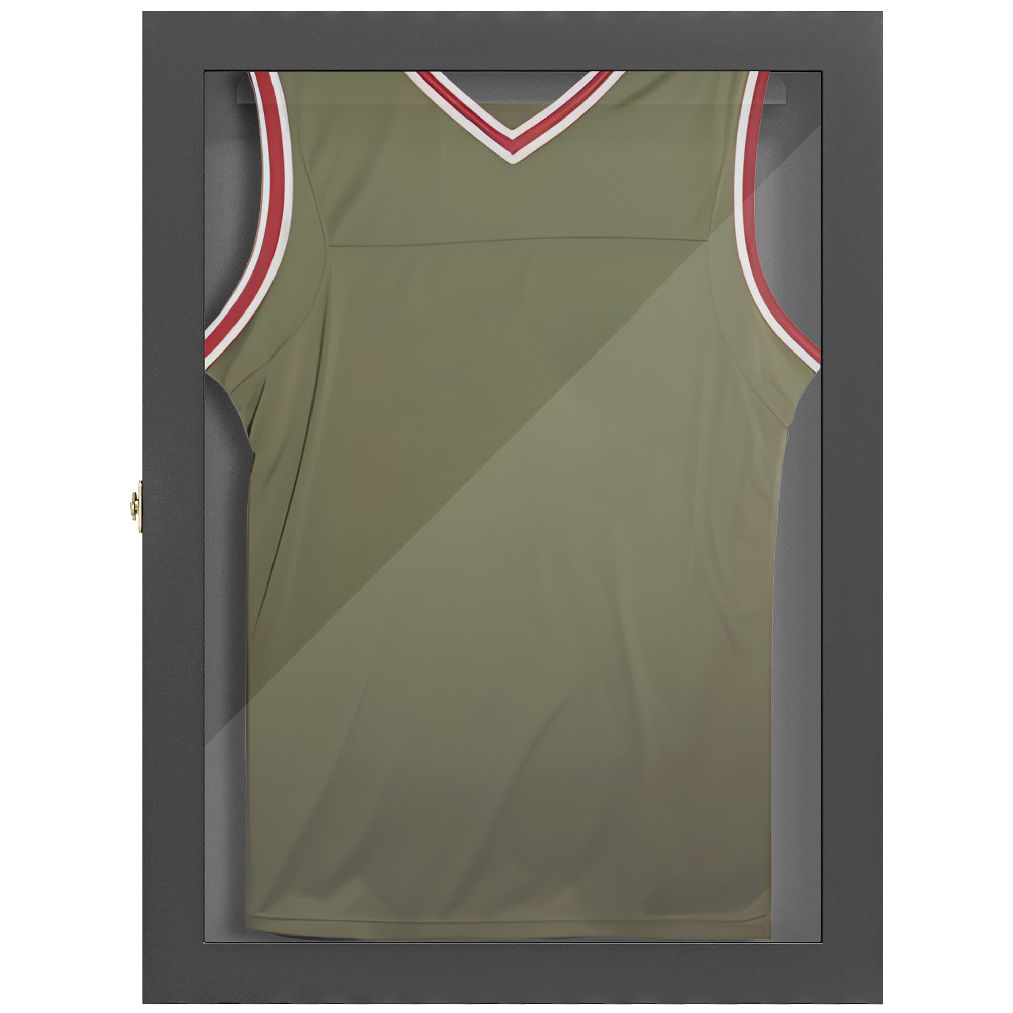 HOMCOM Frame box T-frame cadre pour maillot porte acrylique doublure interne feutre 60 x 6,5 x 80 cm noir