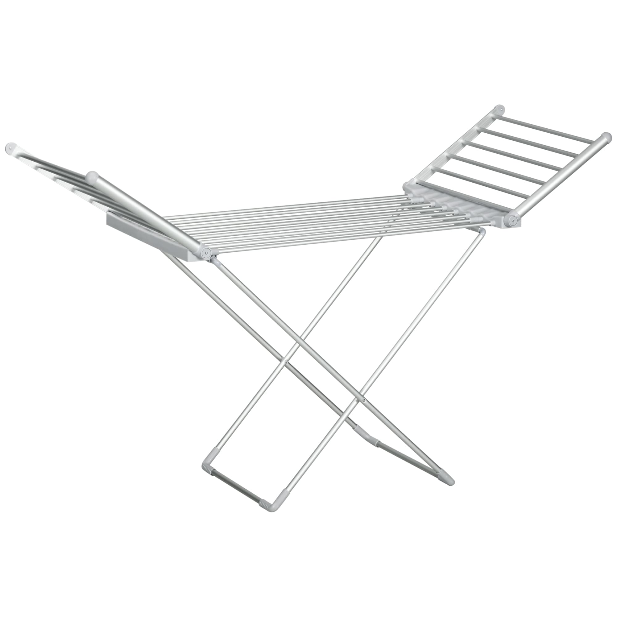 HOMCOM Sèche-linge électrique chauffant pliable 2 ailes latérales extensibles cadre en alliage d'aluminium 144 x 53 x 96 cm