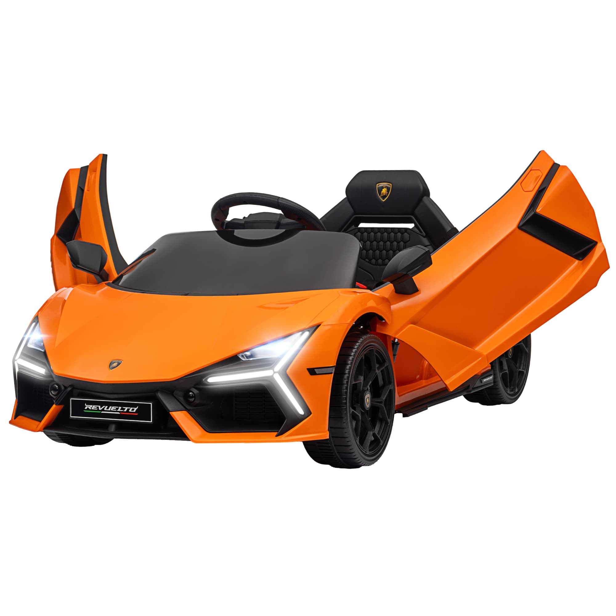 AIYAPLAY Voiture électrique pour enfants de 3-5 ans, conduite douce, télécommandée, avec klaxon, plastique et métal, Orange