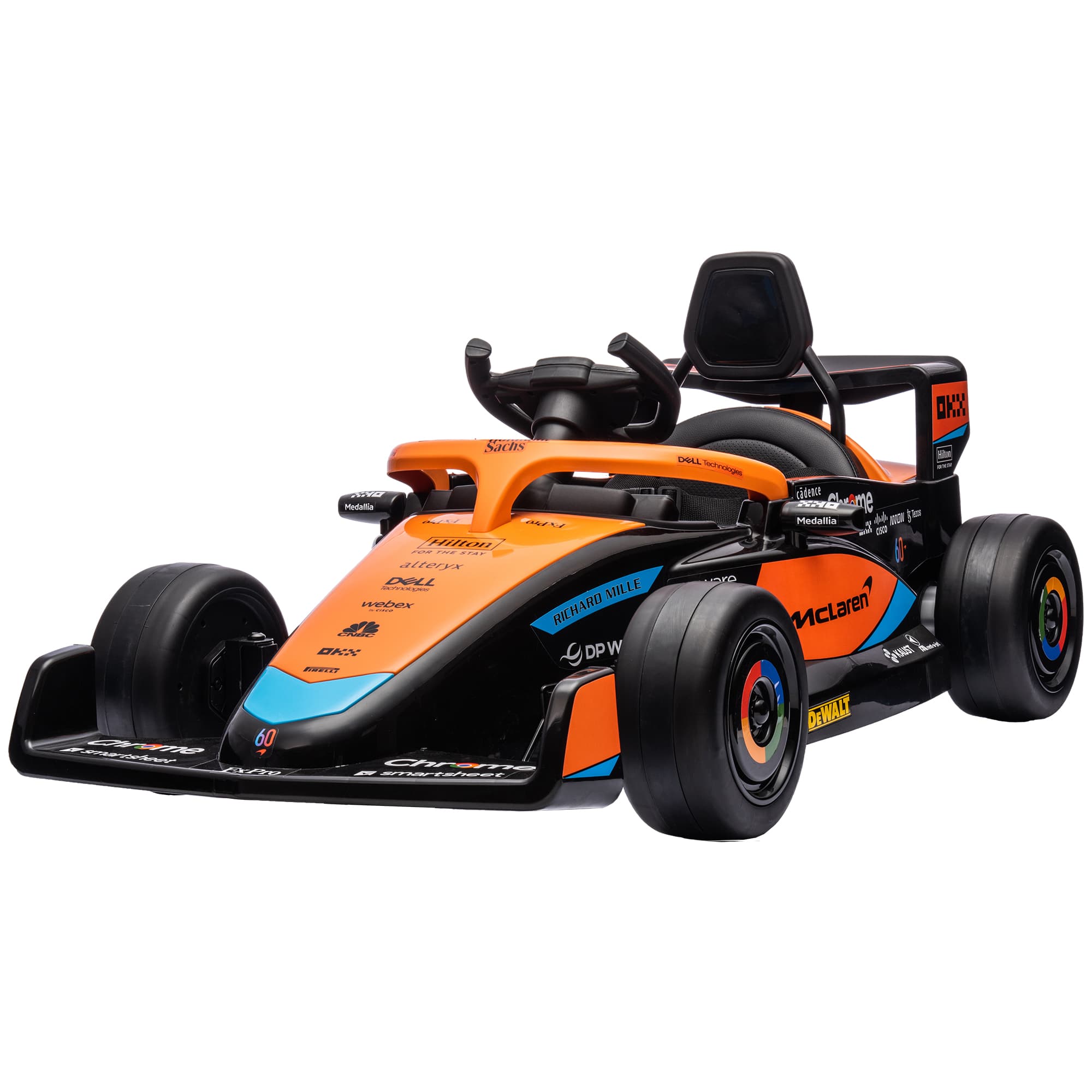 AIYAPLAY Voiture Électrique pour Enfants, Formule 1 McLaren, avec Télécommande, Musique, pour 3-5 Ans, Orange