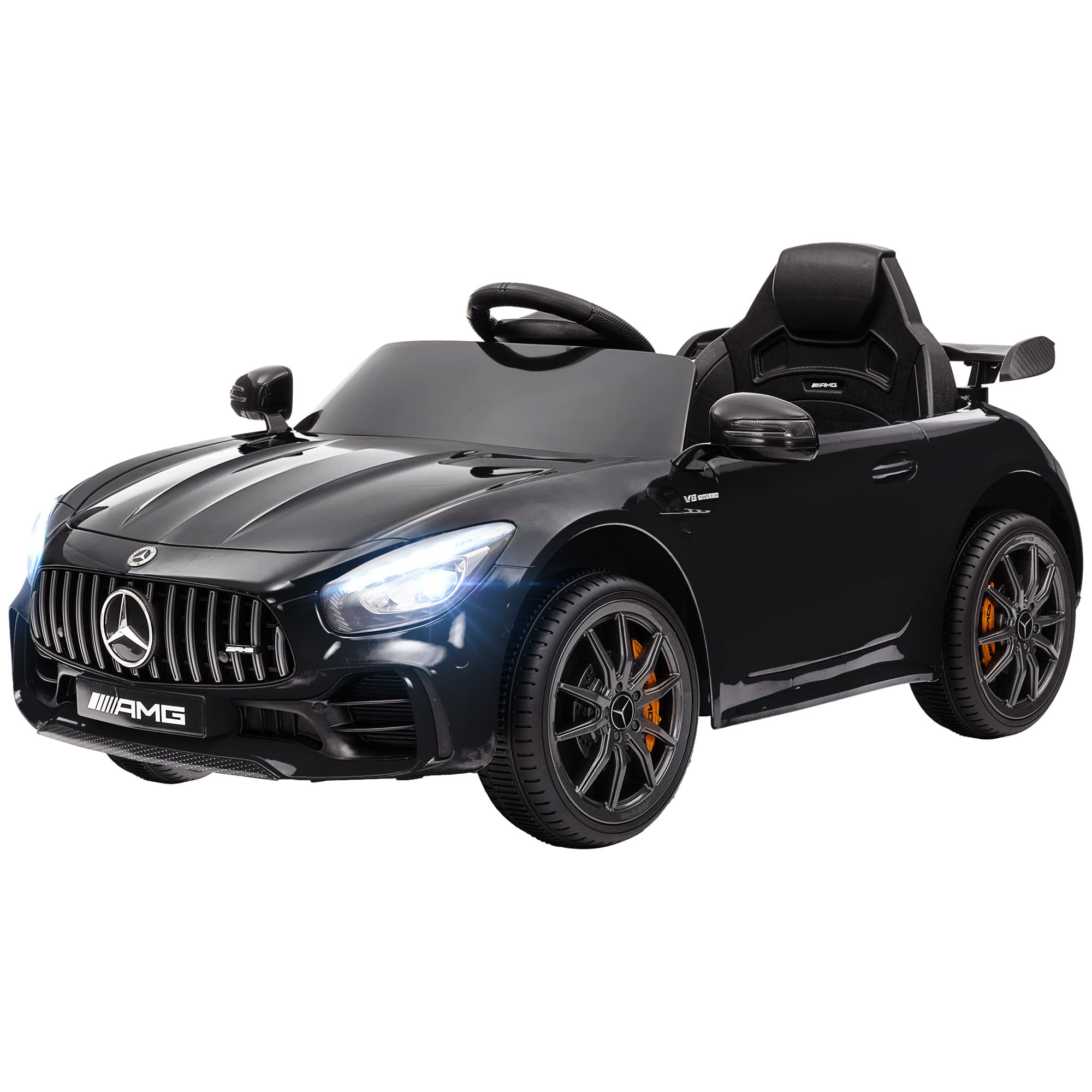 AIYAPLAY Voiture électrique pour enfants Mercedes 3-5 km/h, télécommande, lumière & musique, Noir
