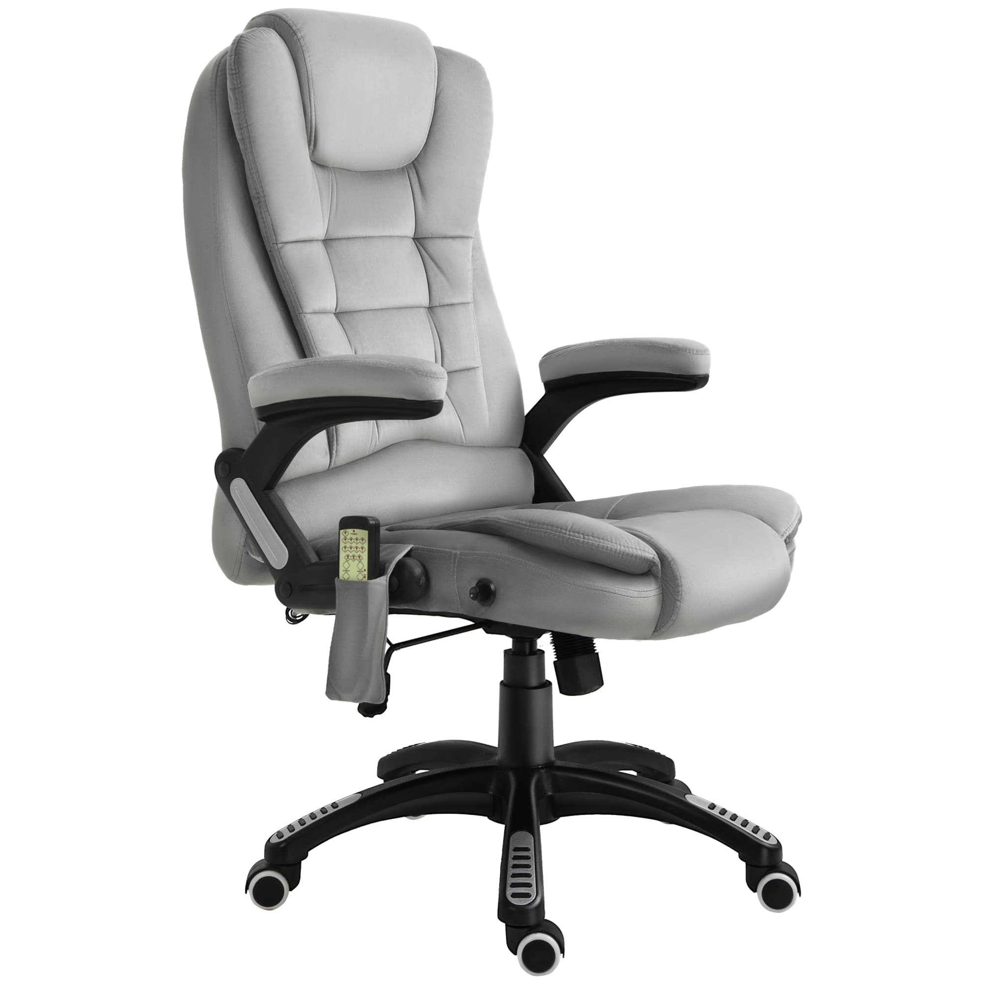 Vinsetto Fauteuil de Bureau Fauteuil de Direction avec Fonction de Massage Fauteuil de Direction avec Fonctions de Massage Fauteuil Réglable en Hauteur Chaise Pivotante Ergonomique Chaise de Jeu de Massage Gris 67 x 74 x 107–116 cm