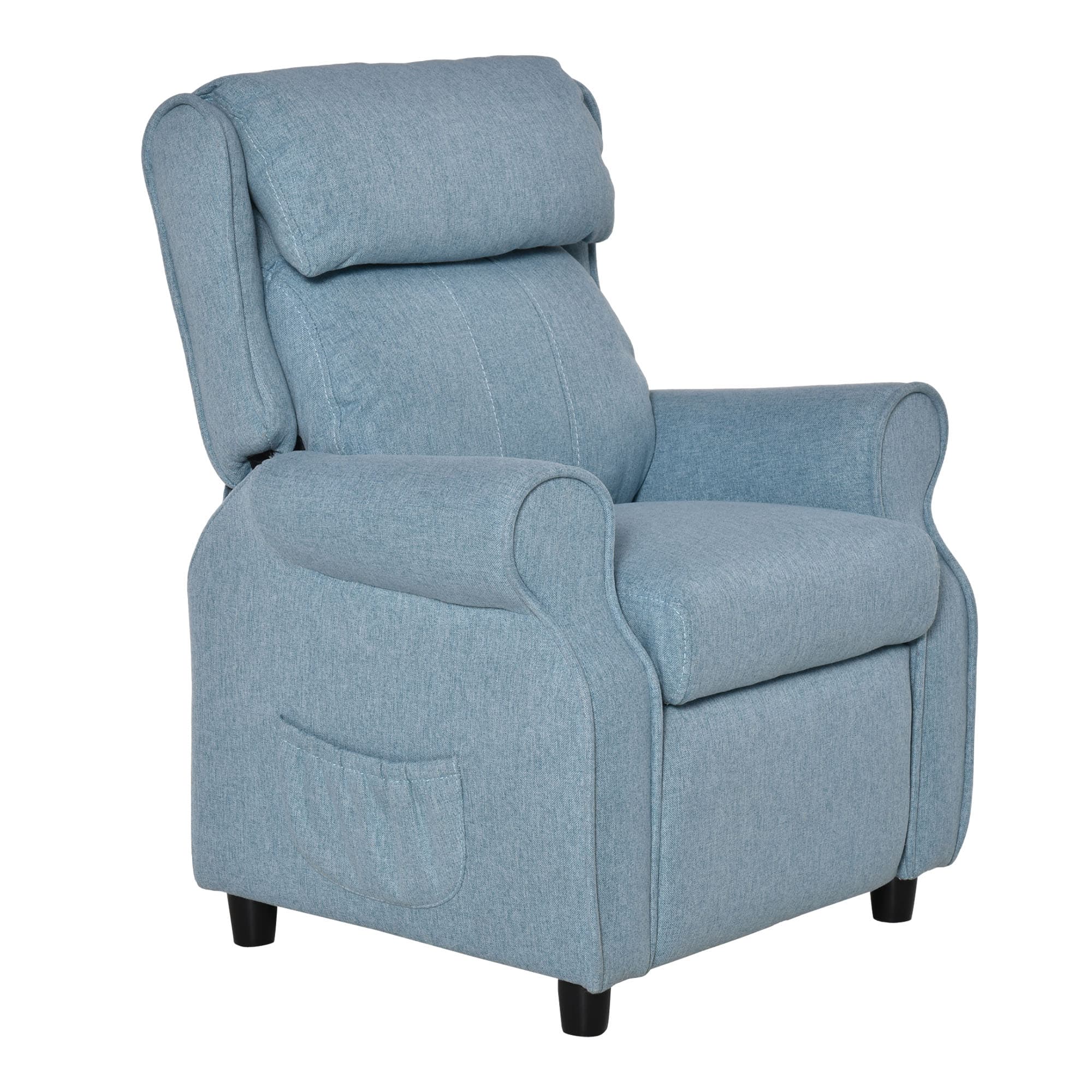 HOMCOM Fauteuil Enfant Canapé pour Enfant Chaise Inclinable avec Repose-Pieds pour Garçons et Filles de 3-5 Ans Bleu 58 x 53 x 70 cm