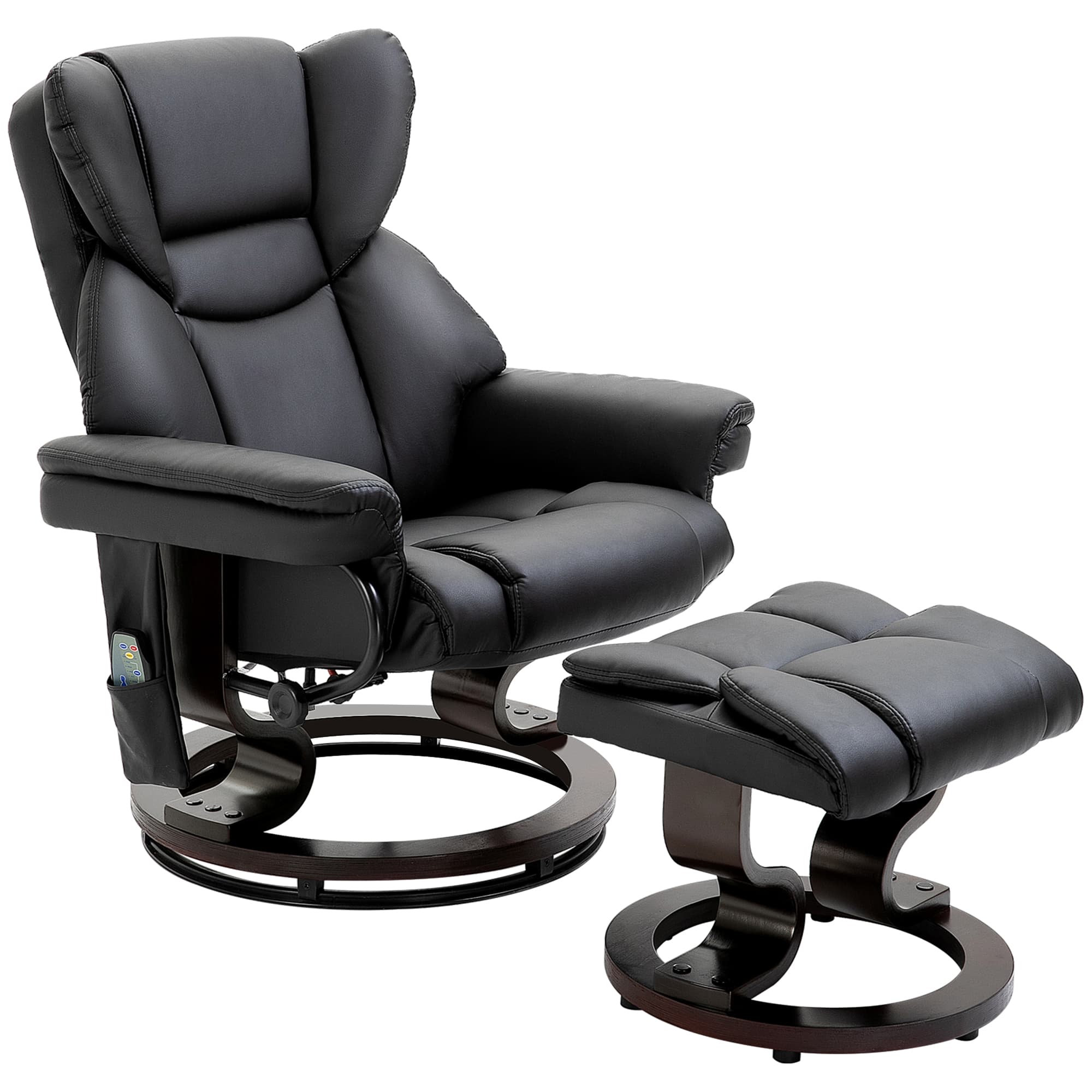 Fauteuil relax HOMCOM avec fonction de massage, repose-pieds, fonction inclinable, Similicuir 79 x 82 x 101 cm