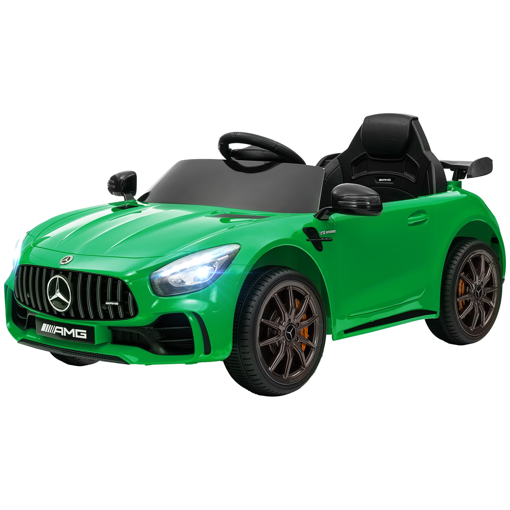 AIYAPLAY Voiture électrique pour enfants Mercedes, 3-5 km/h, télécommande, lumière & musique, Vert
