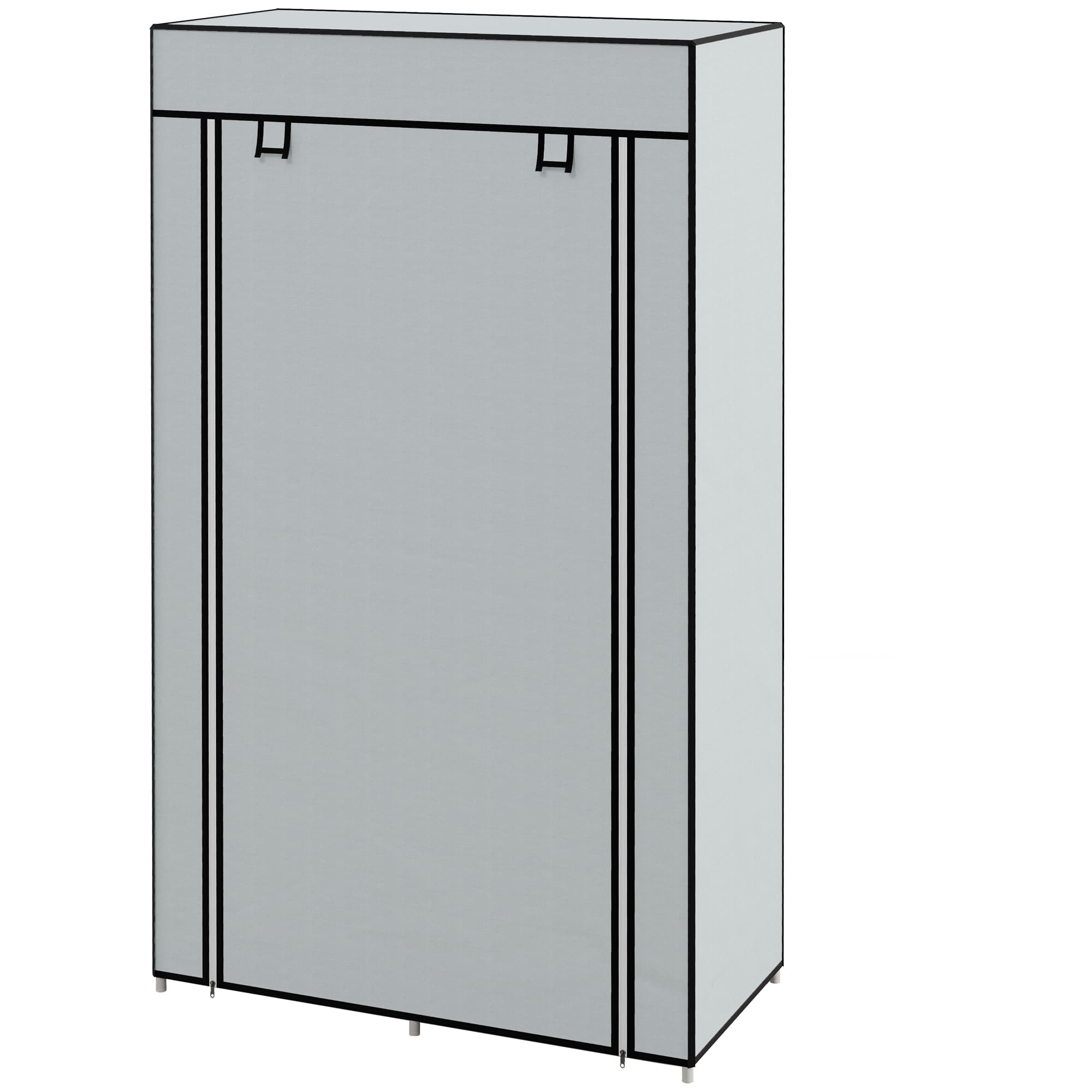 HOMCOM Armoire en tissu avec tringle, 2 tiroirs, 83 x 42,5 x 162,5 cm, Gris