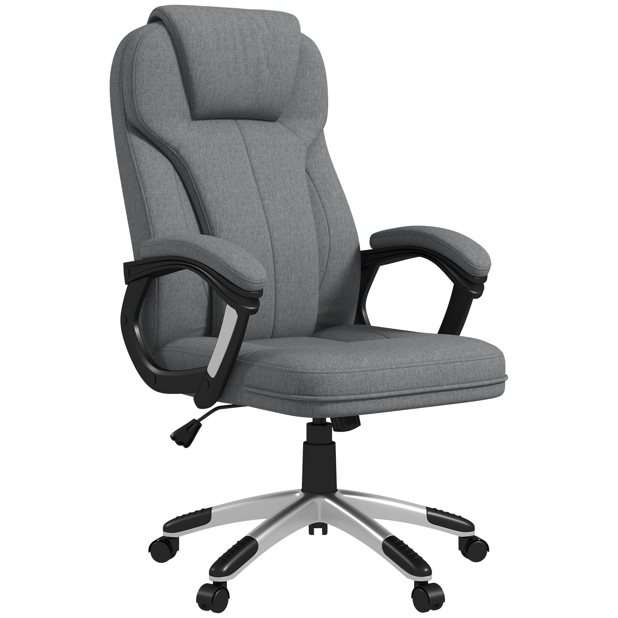 Vinsetto Chaise de Bureau Chaise de Bureau Fauteuil de Direction, réglable en hauteur, basculant, 6 cm x 75 cm x 120 cm, Gris