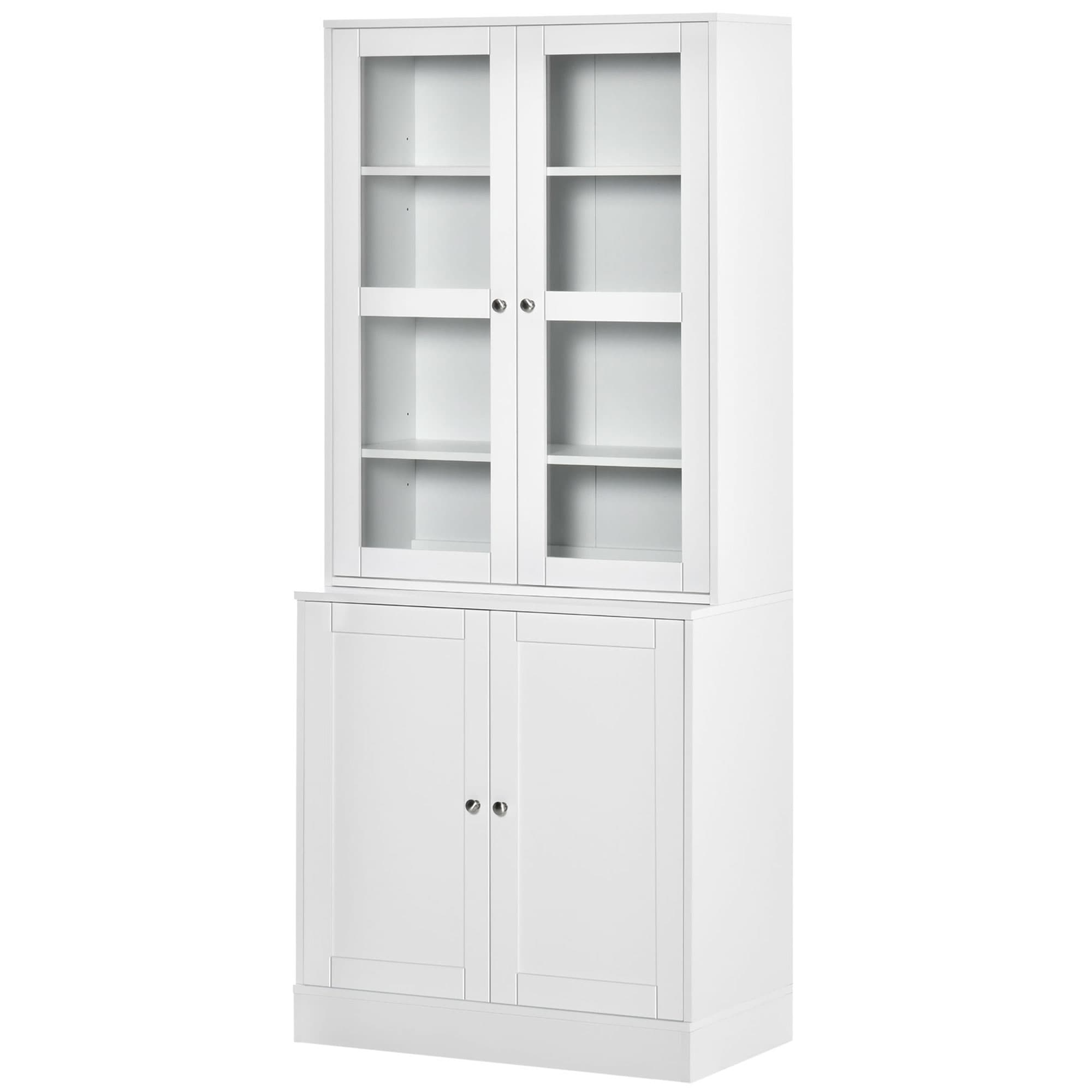 HOMCOM Bibliothèque Étagère Murale, 2 Étagères, 76 cm x 40 cm x 178,5 cm, Blanc
