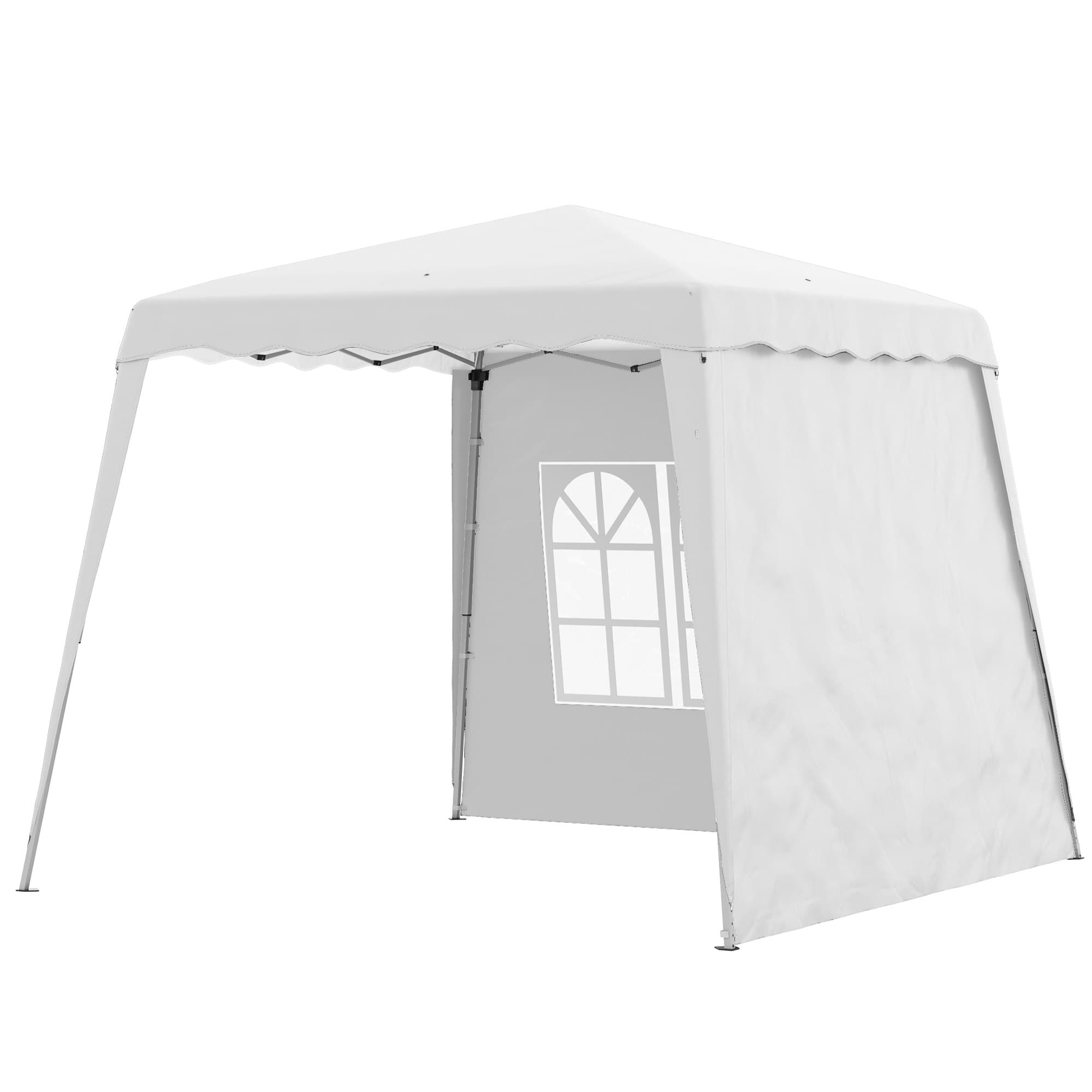 Outsunny Pavillon Pop Up Faltpavillion, incl. Fenster, résistant aux intempéries, 240 x 240 x 250 cm, Blanc