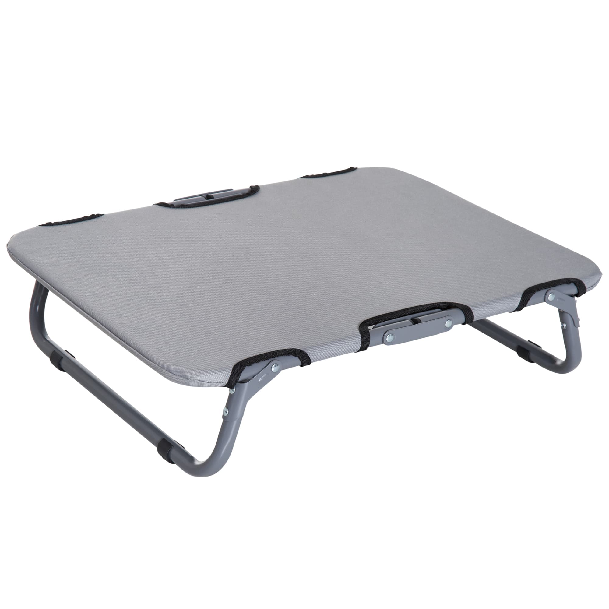 PawHut Lit pour Chien d'Extérieur Lit Pliable pour Animaux de Compagnie Lit pour Chien de Haute Qualité en Métal et Tissu Oxford Gris 59 x 46 x 15 cm
