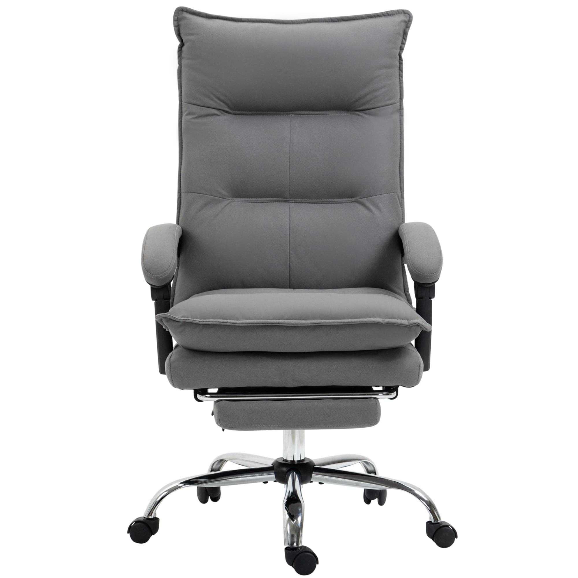 Vinsetto Chaise de Bureau avec Fonction de Massage, Fonction de Chauffage, Télécommande, Repose-Pieds Rétractable, Inclinable, Gris