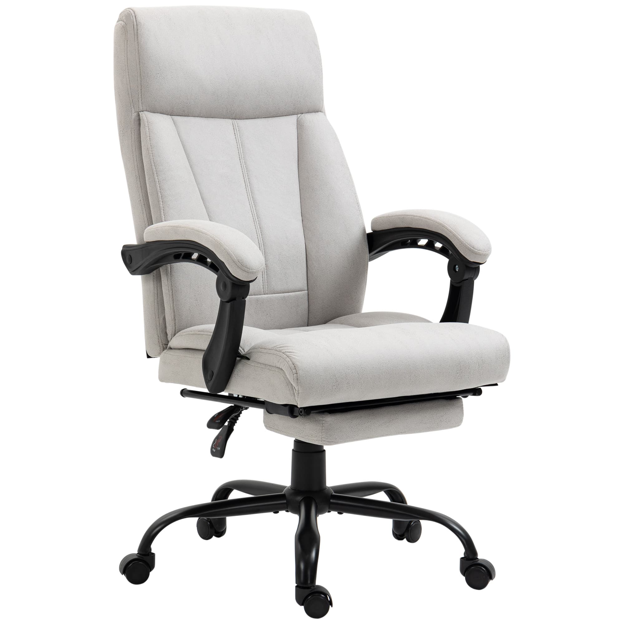 Vinsetto Fauteuil de Bureau avec Fonction de Massage, Fauteuil de Bureau d'ordinateur, Chauffage Lombaire, Fonction d'Inclinaison, Gris Clair