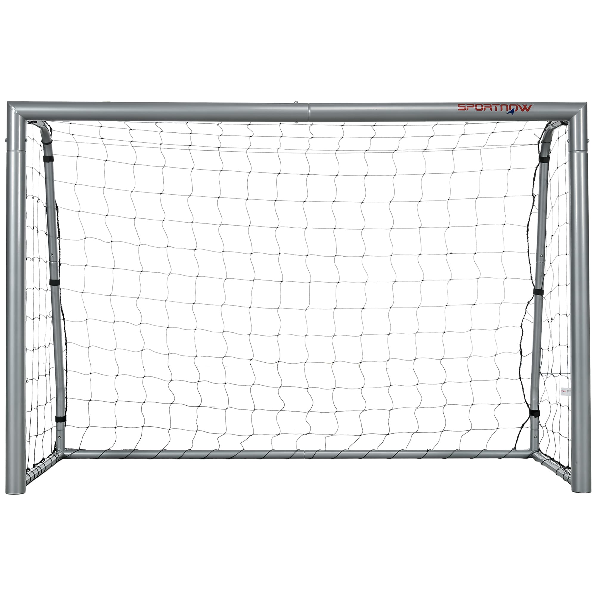 SPORTNOW But de football étanche, cadre en métal robuste, filet résistant aux déchirures, 160H x 240L x 85l cm, Gris