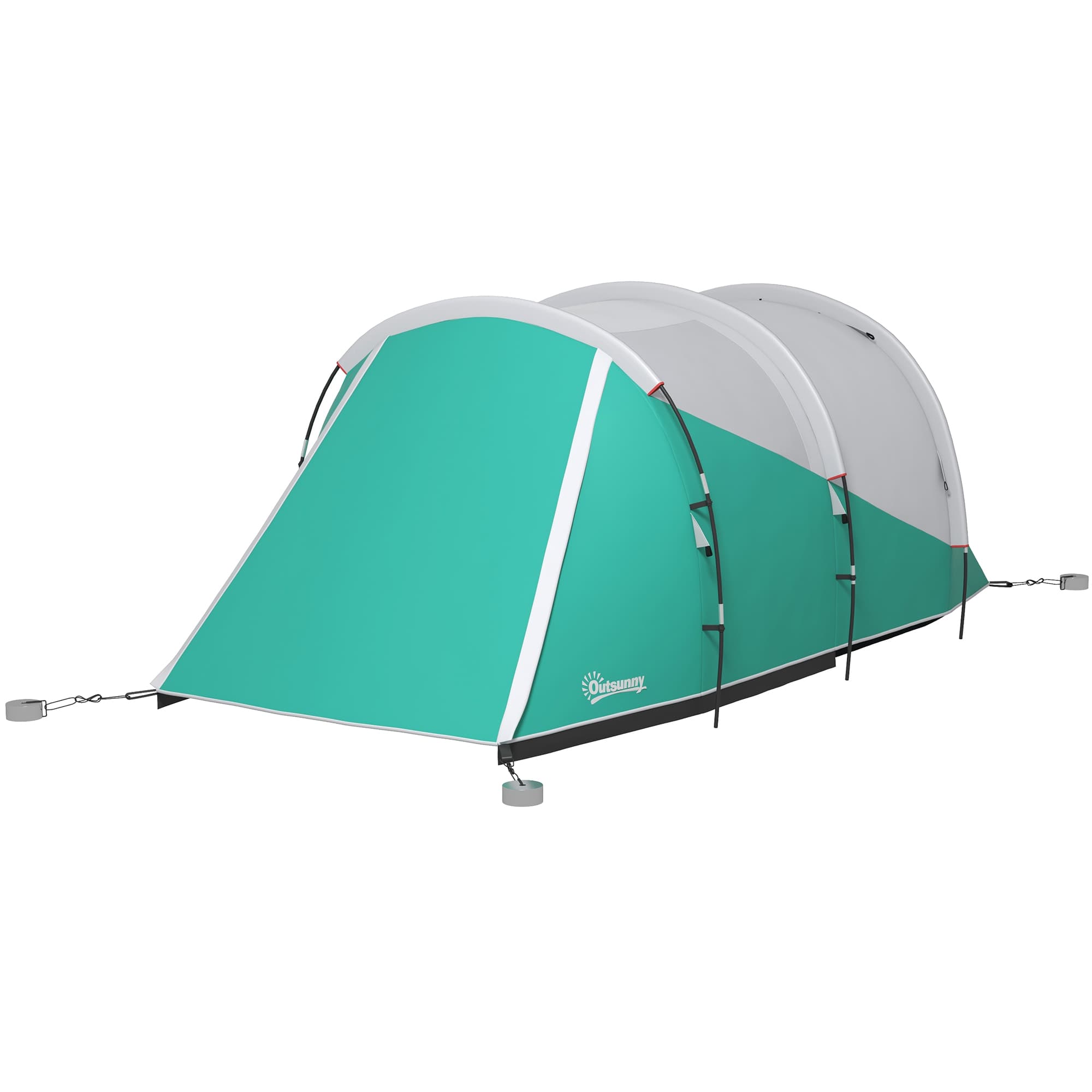 Outsunny Tente de camping pour 4-5 personnes, espaces de vie et de sommeil séparés, 460L x 260P x 190H cm, Vert