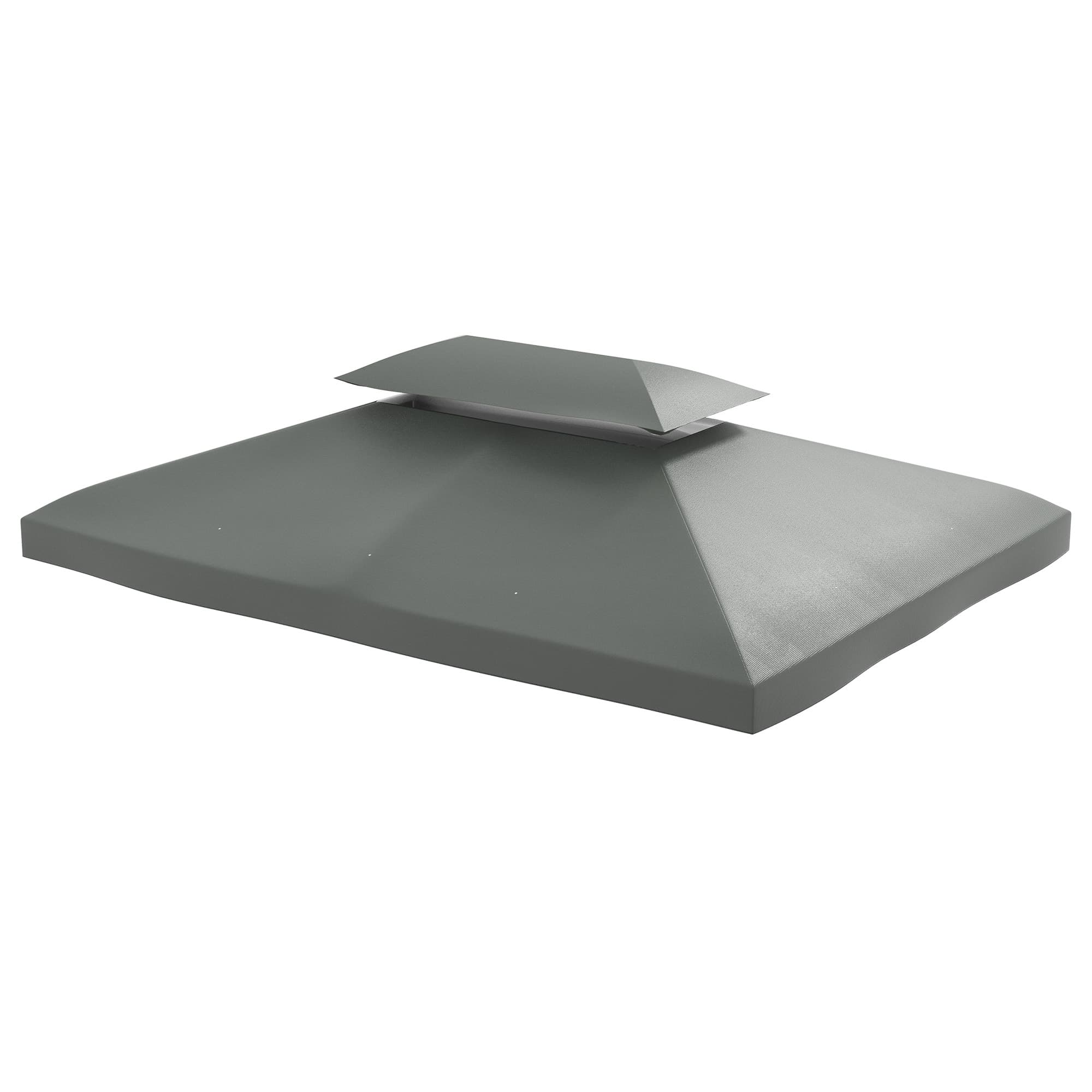 Outsunny Toit de rechange pour pavillon en métal de jardin tonnelle de fête tente de jardin en polyester 3x4m Gris foncé