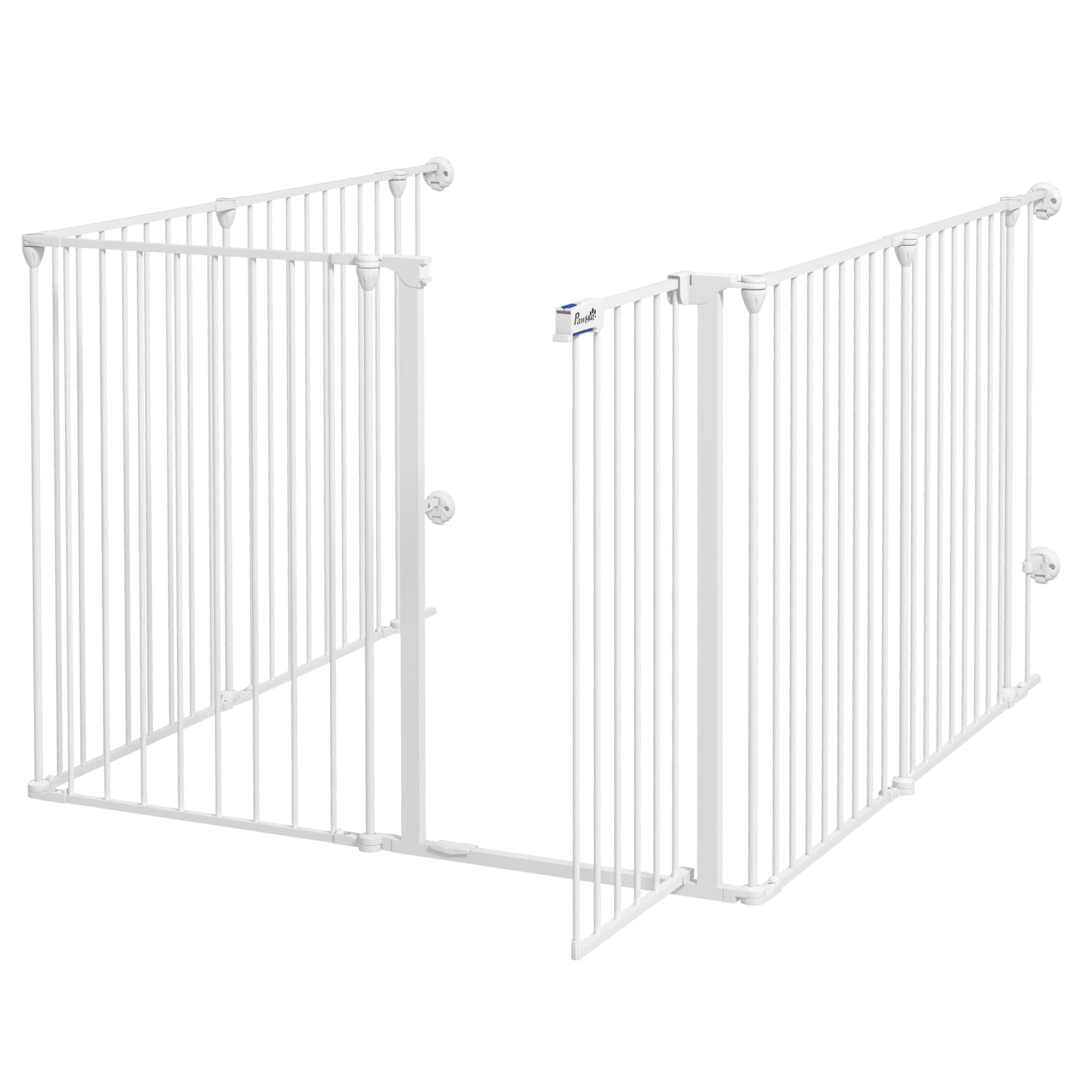PawHut Parc à chiots, design modulaire, pliable, cadre en acier, pour l'intérieur, blanc, 90 x 123 x 102cm