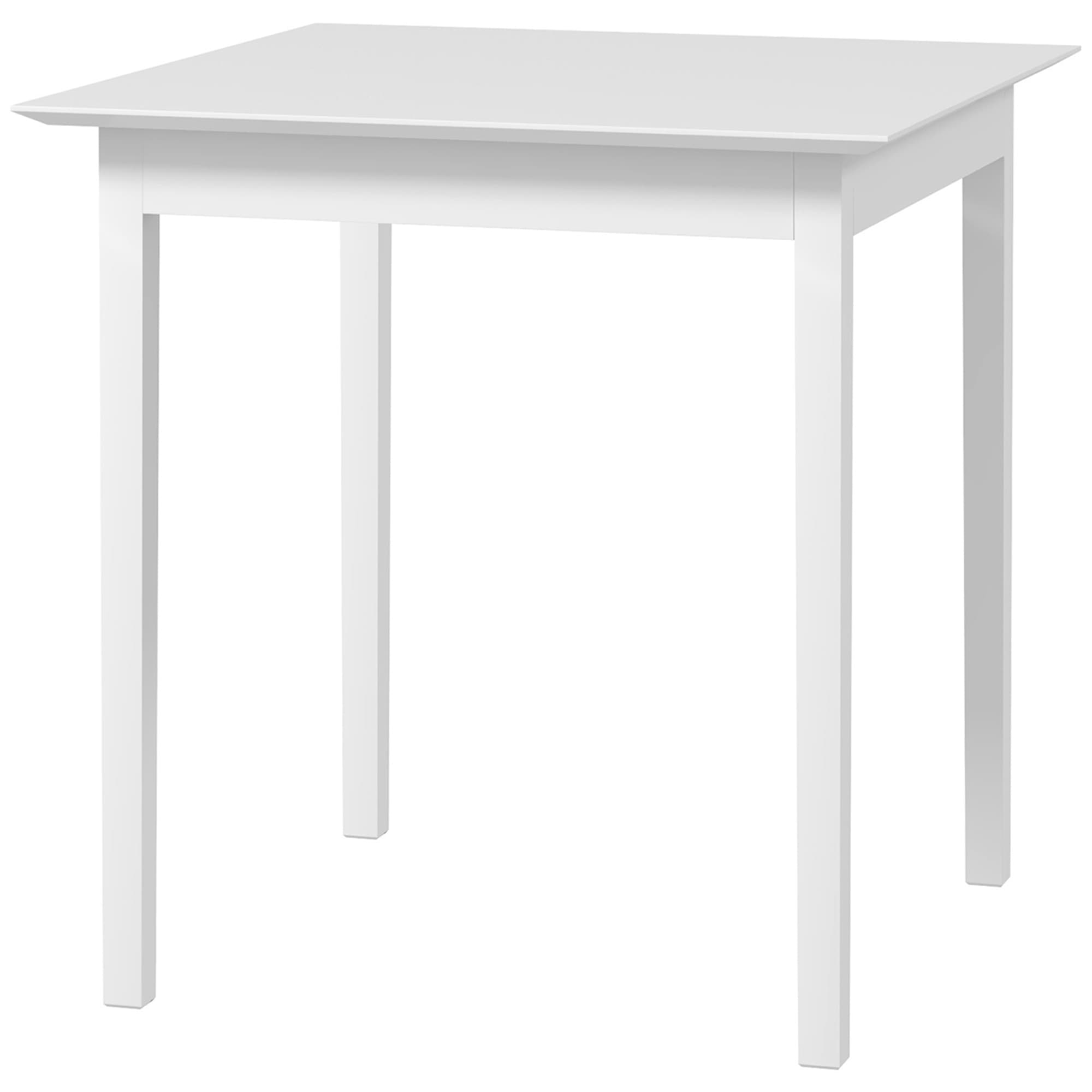 HOMCOM Table de cuisine Table à manger Carré, design moderne, 75 cm x 75 cm x 76 cm, Blanc