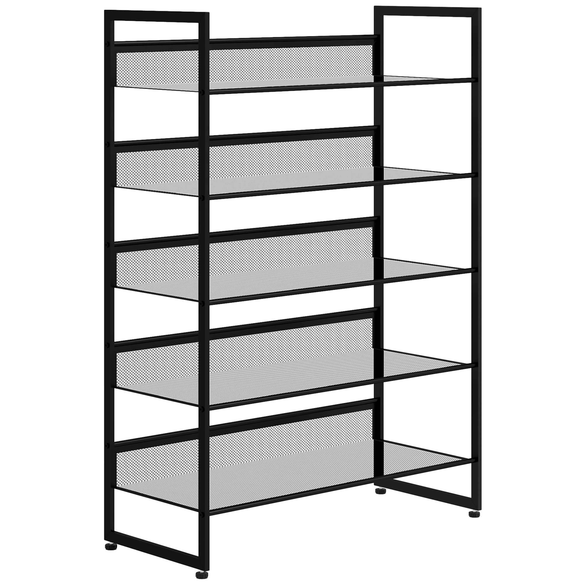HOMCOM Étagère à Chaussures, Porte-Chaussures, 5 Étagères, 72 cm x 30 cm x 102 cm, Noir