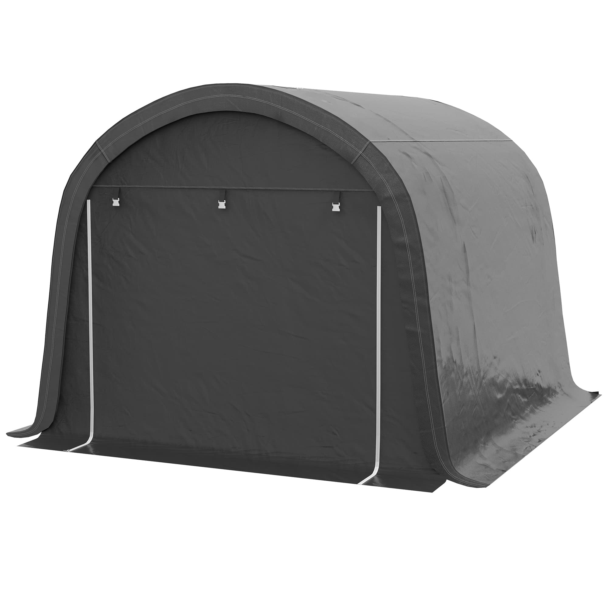 Outsunny Tente de stockage pour le jardin, cadre en acier robuste, grandes portes, 3x3m, Gris