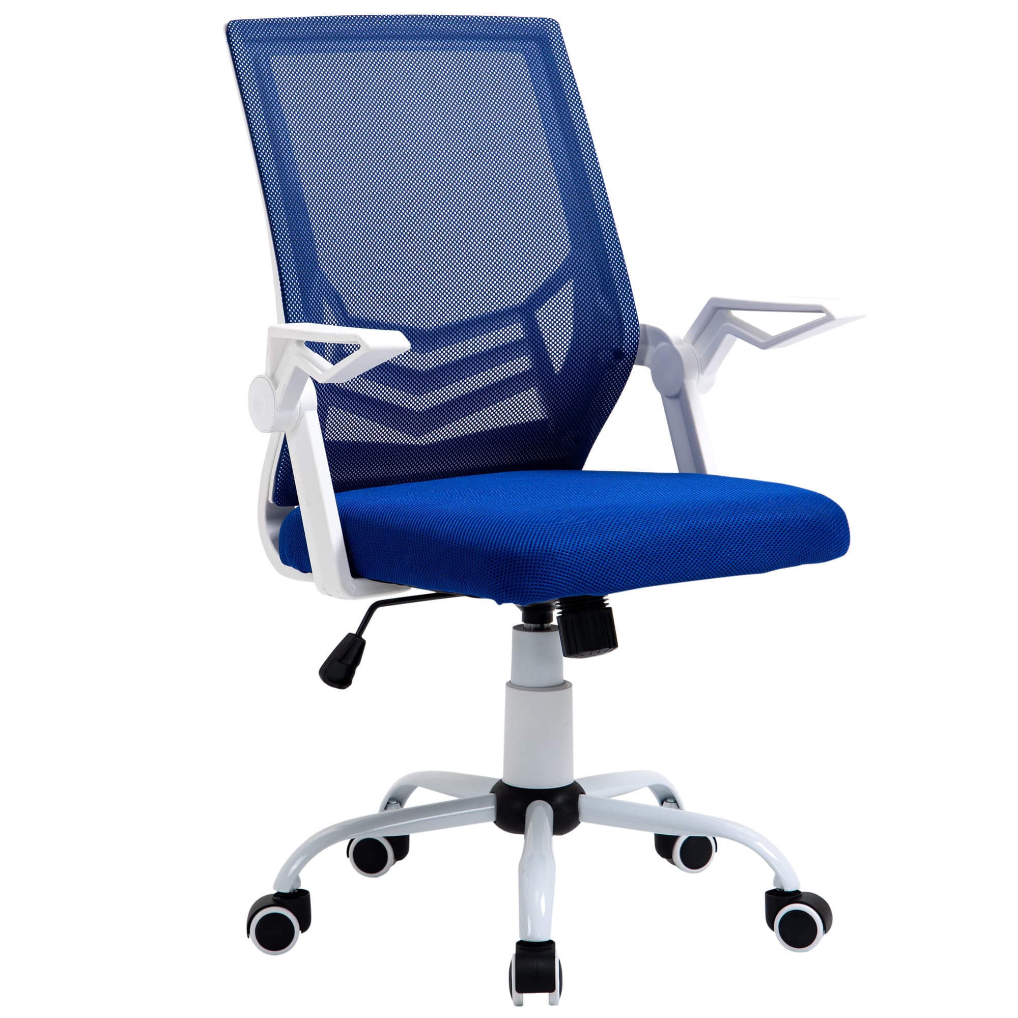 Vinsetto Chaise bureau fauteuil de bureau ergonomique en maille avec support lombaire, hauteur réglable, accoudoirs rabattables