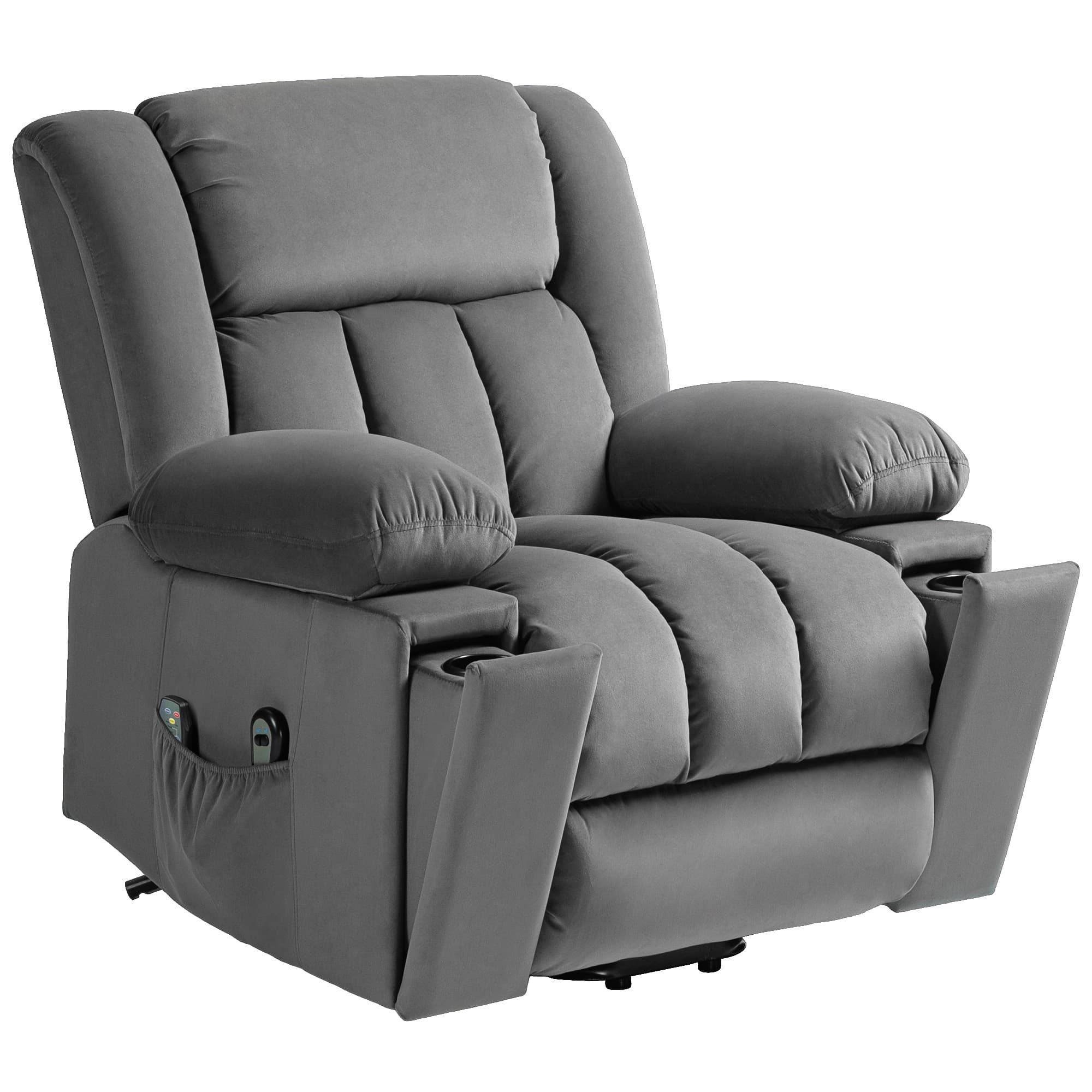 HOMCOM Fauteuil de montée électrique, Tissu doux et velouté, Ports USB
