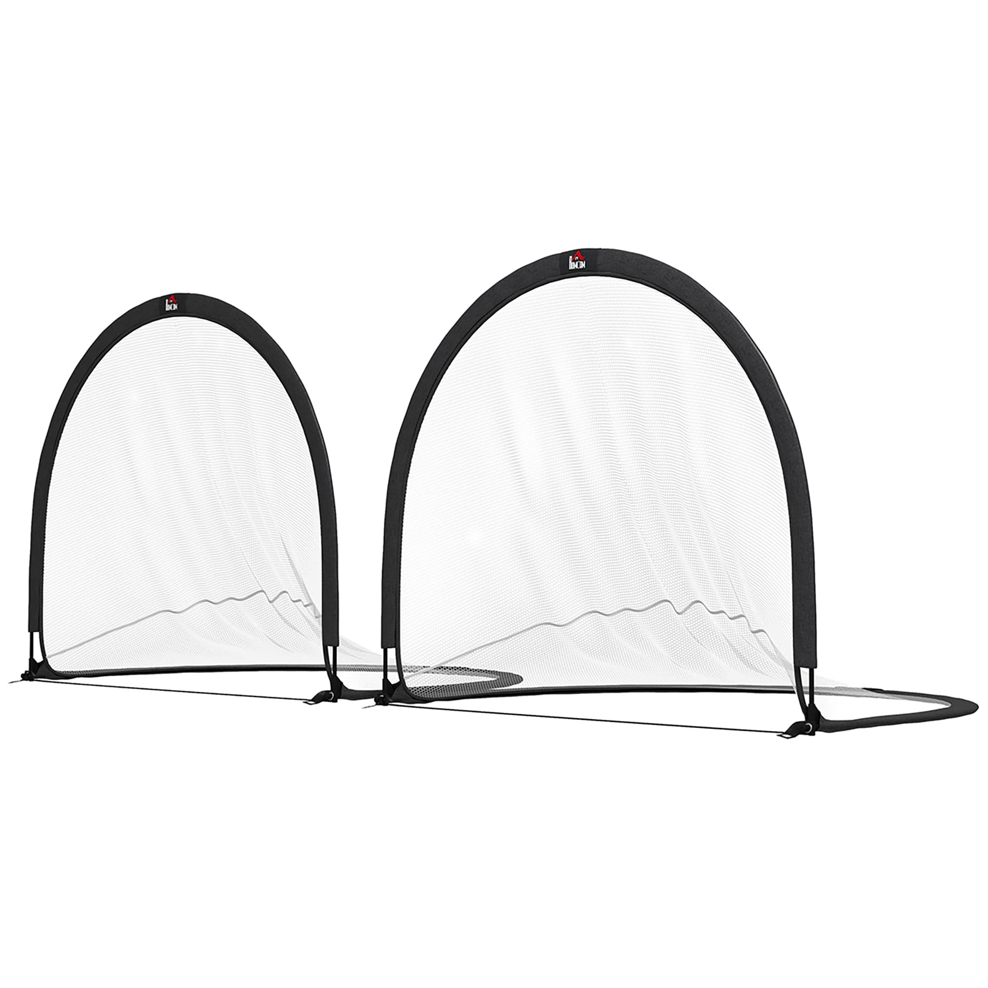 HOMCOM Lot de 2 cages de football système Pop Up avec sac de transport et piquets de fixation
