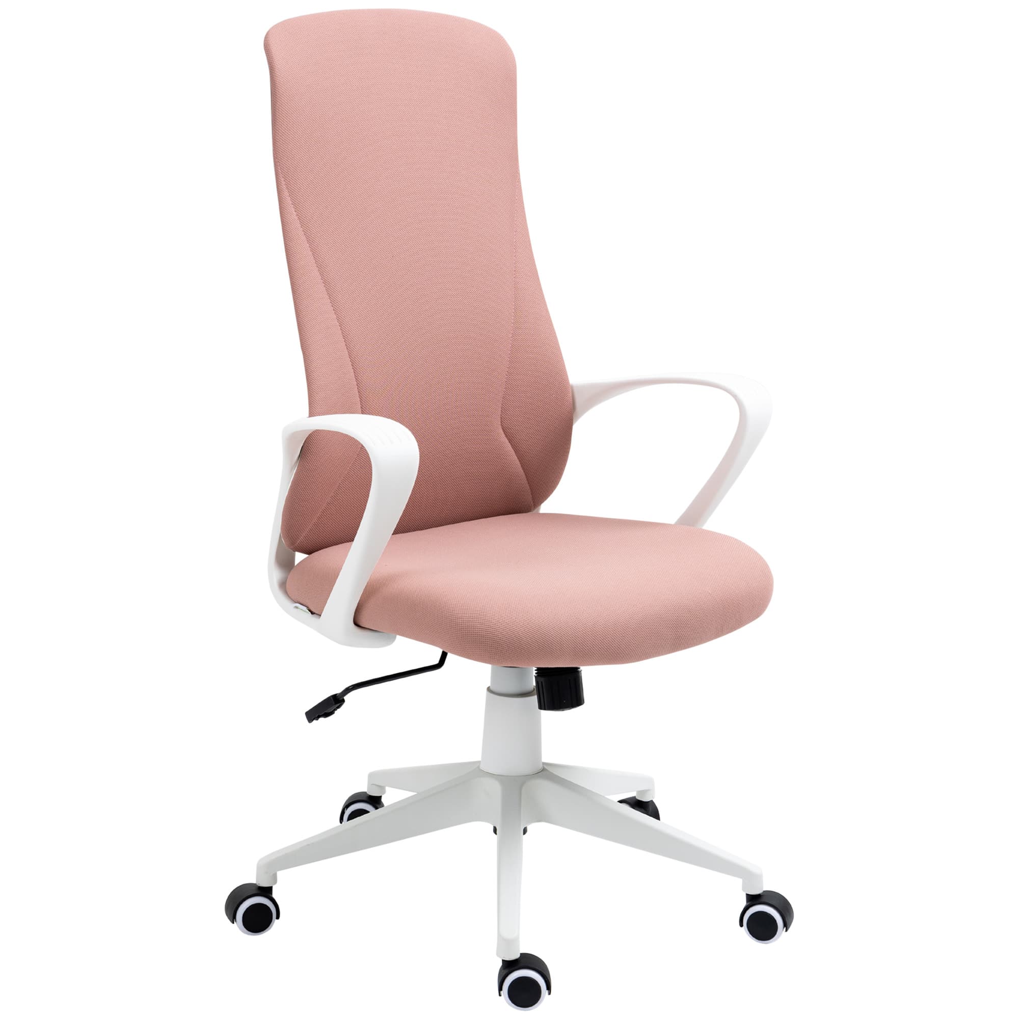 Vinsetto Chaise de Bureau, Chaise d'ordinateur, dossier inclinable, pivotante, ajustable en hauteur, 62x56x110-119,5cm, rose