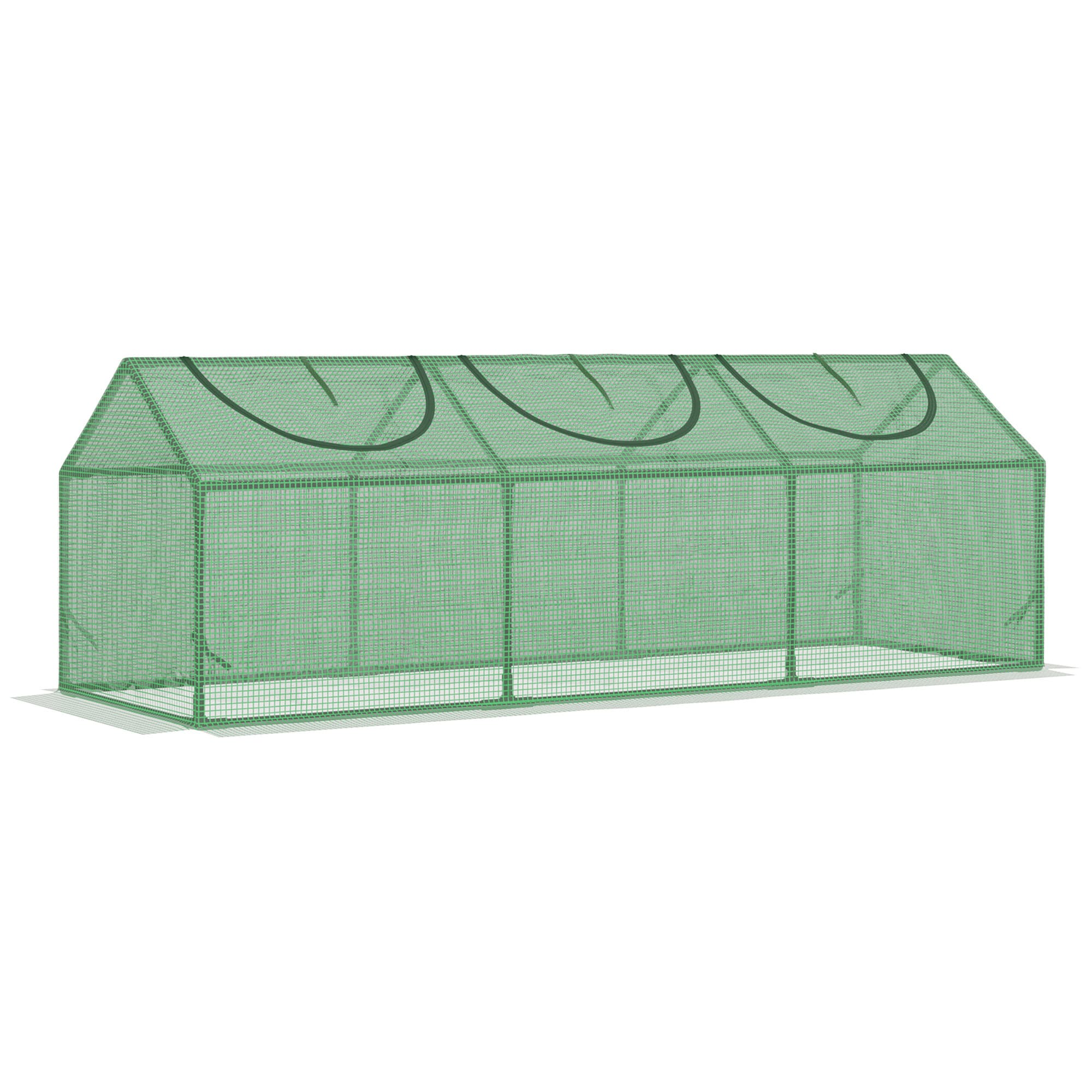 Outsunny Serre de jardin mini serre 3 fenêtres enroulables couverture en PE haute densité 140 g/m2 180 x 60 x 60 cm vert foncé